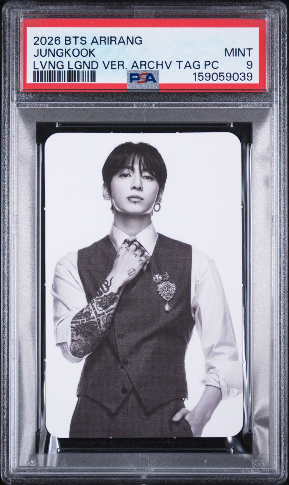2026 BTS ARIRANG LIVING LEGEND VER. ARCHIVE TAG PHOTOCARDS JUNGKOOK PSA 9
