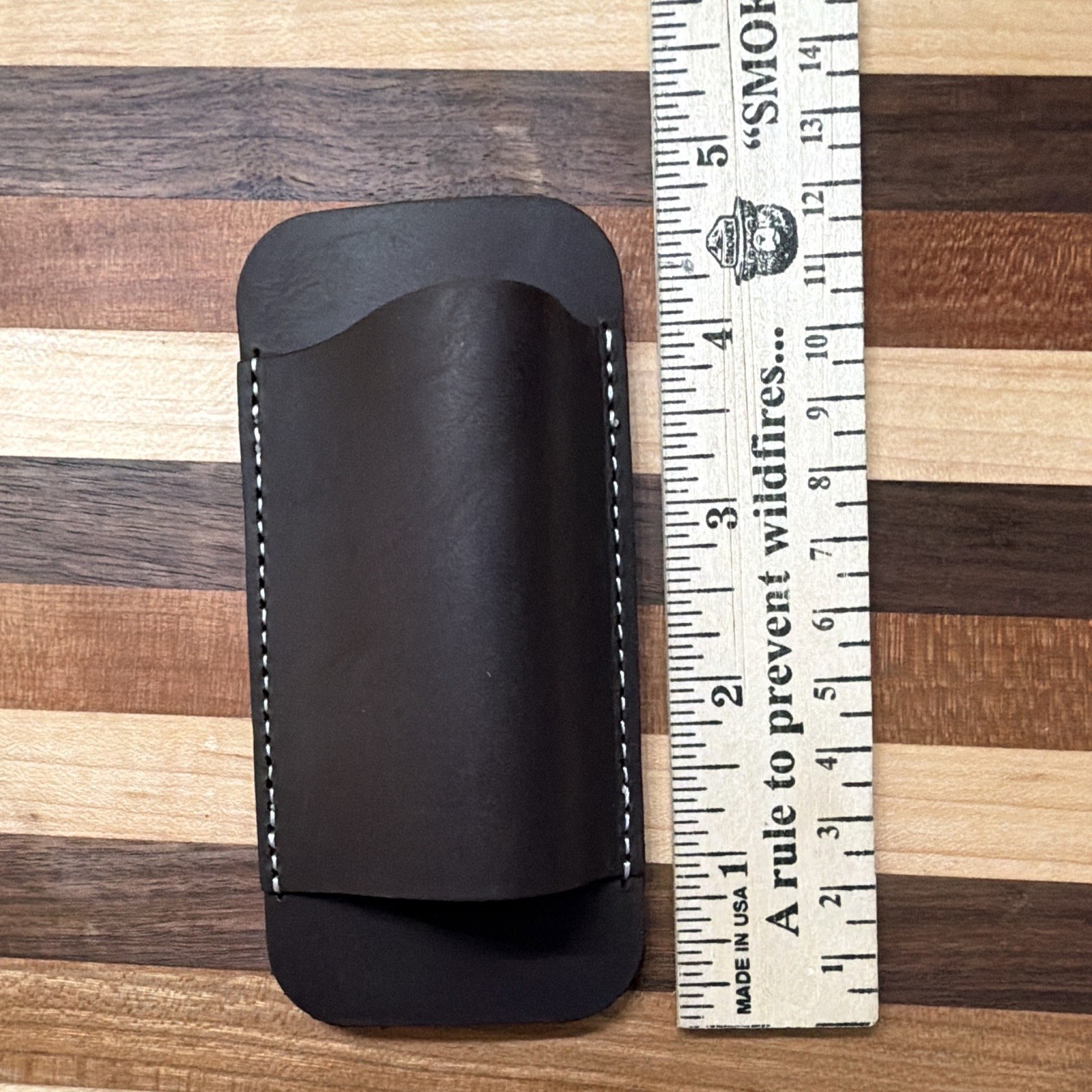 Black Leather Belt Loop Knife Sheath, Full Coverage, Ambidextrous