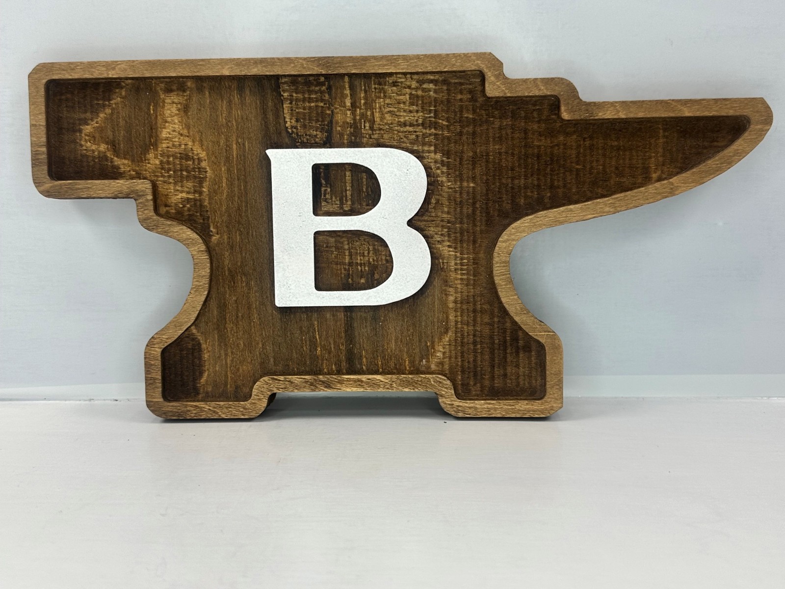Handmade Buck Knives Anvil Wood Display Sign Wall Decor 11.5\