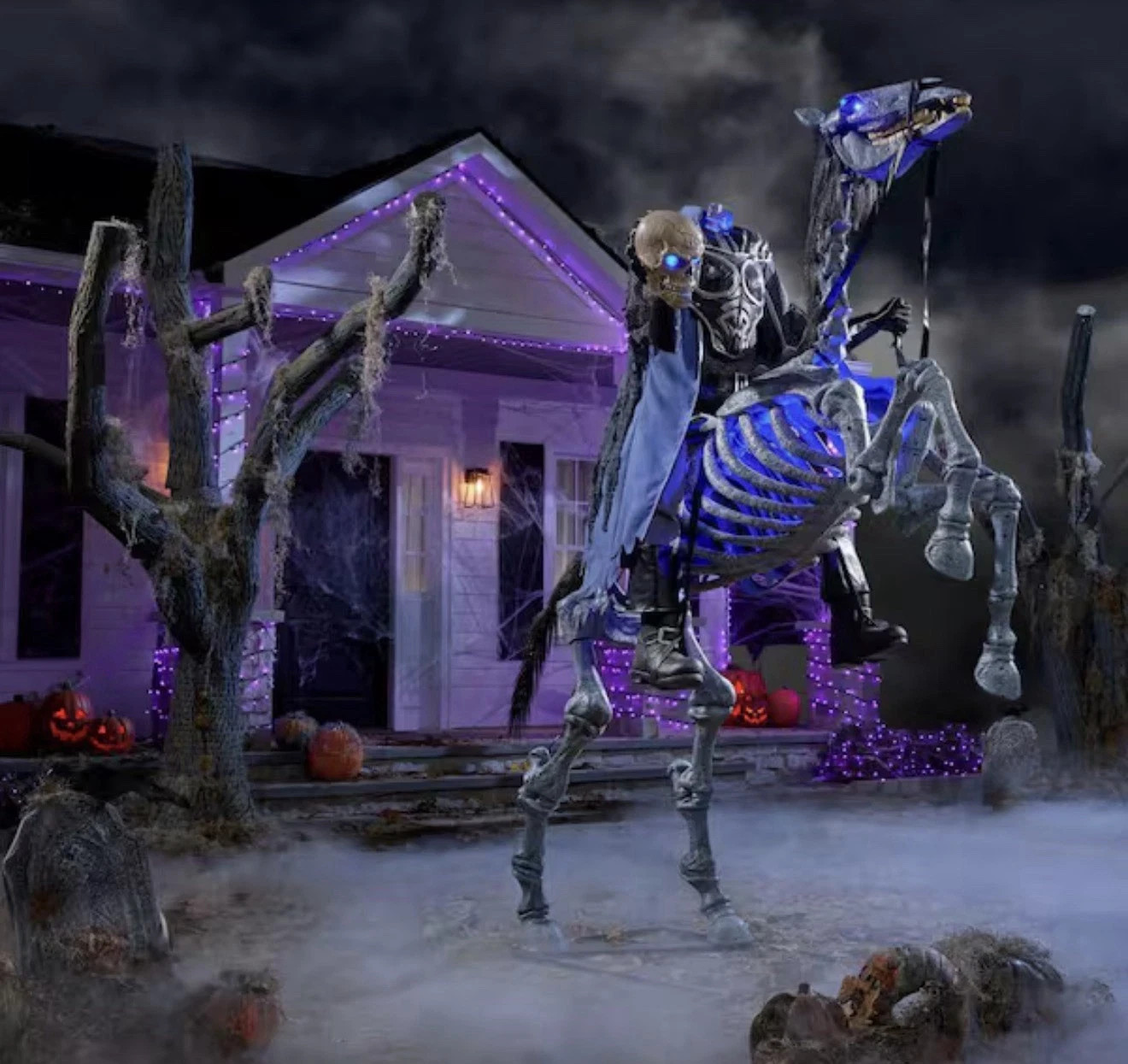 8.5 FT Grave & Bones Giant-Sized Animated LED Knight Frostbane SAMEDAYSHIP