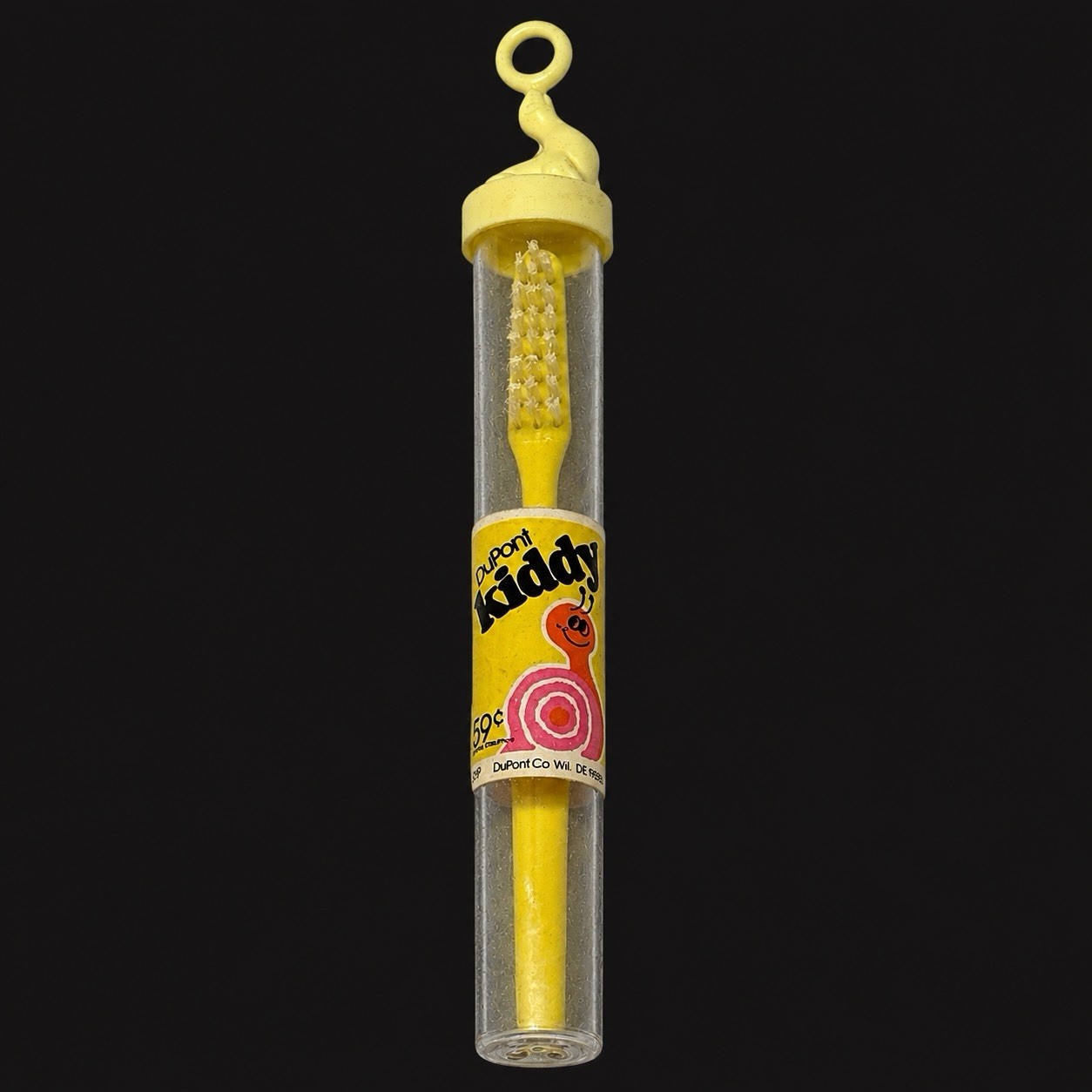 Vintage DuPont Kiddy Toothbrush 121P Yellow Sea Lion Seal Circus Hoop 1950s-60s