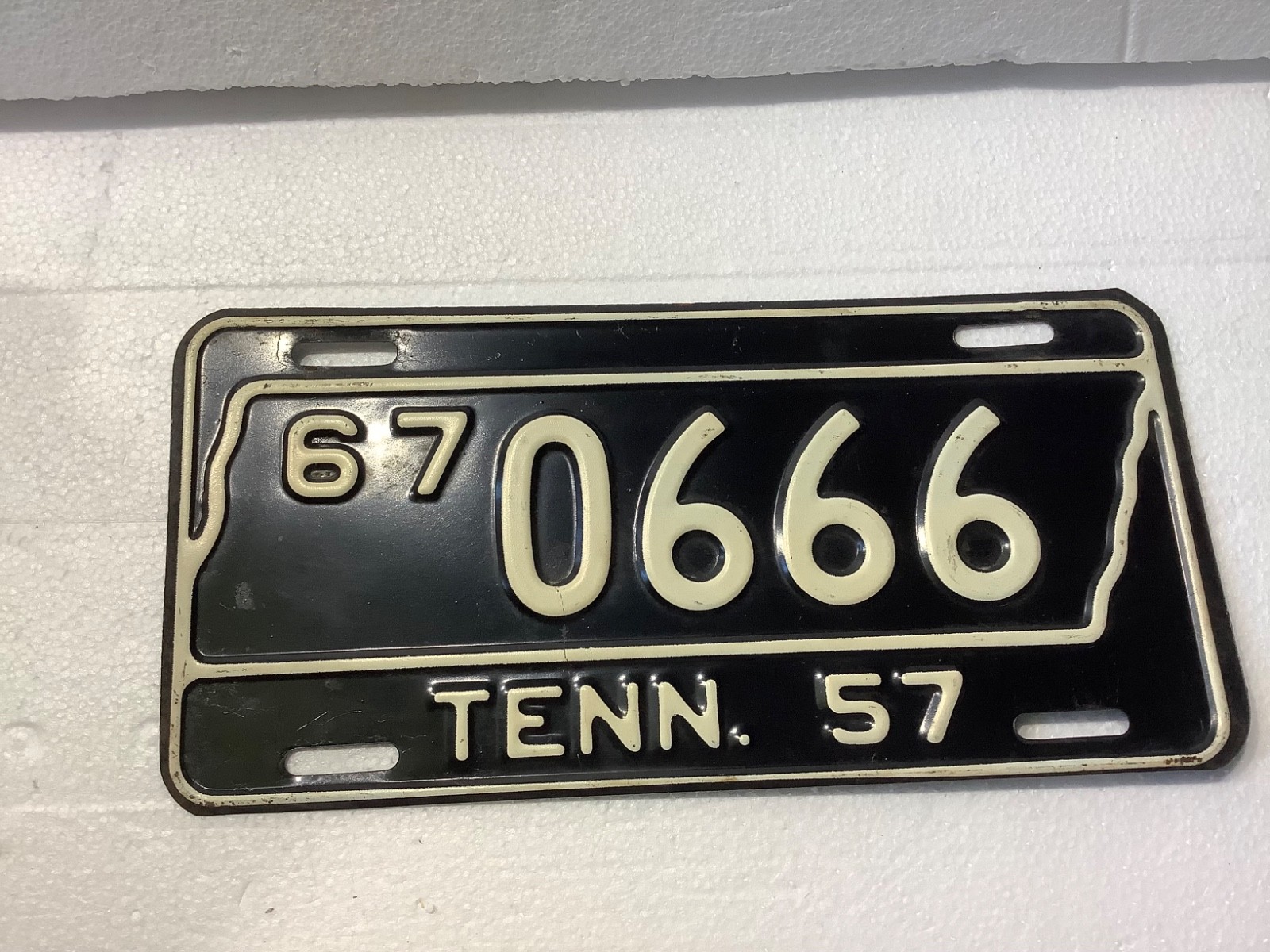 Vintage Original Paint 1957 Tennessee License Plate Hickman County