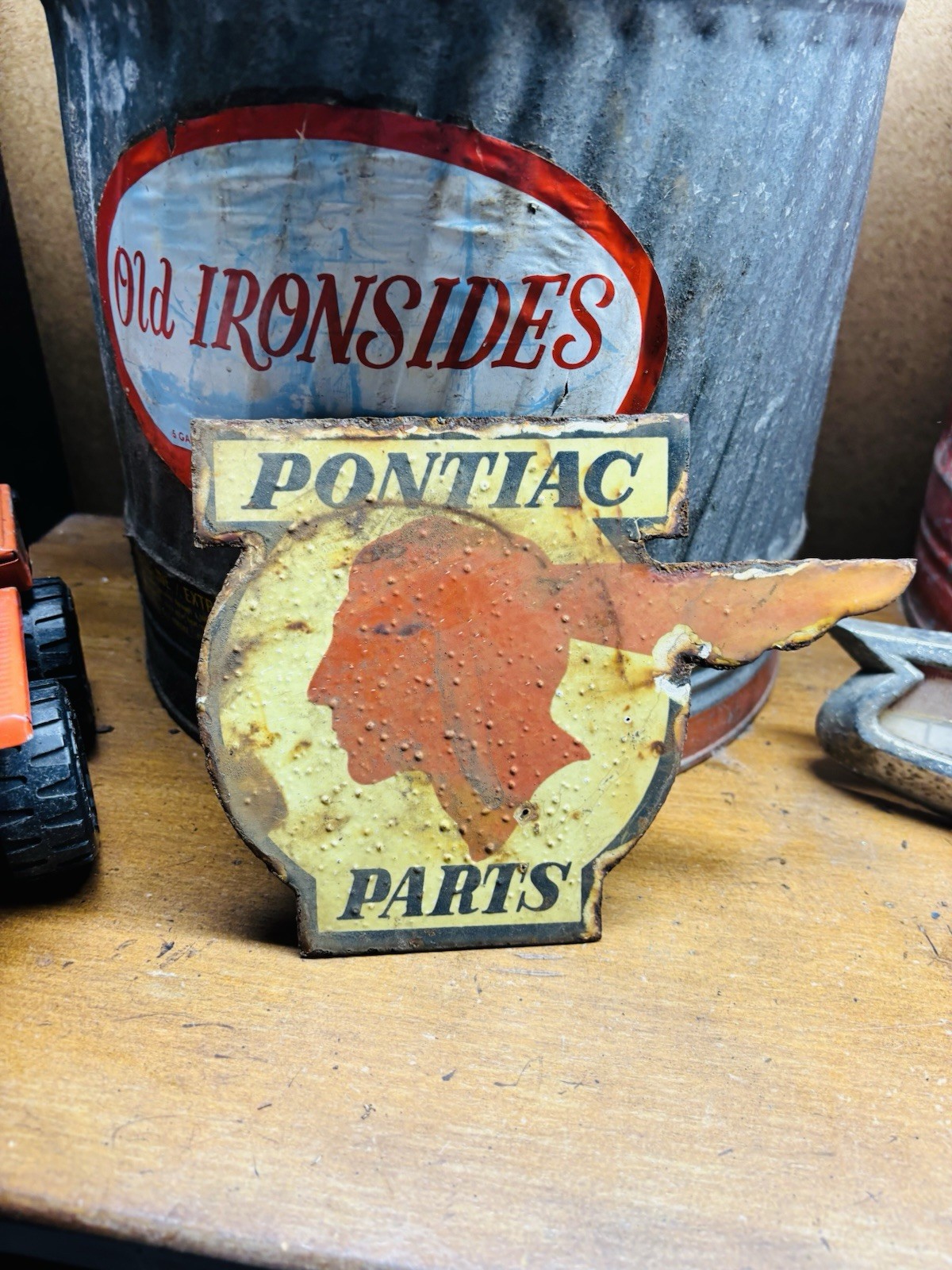 Pontiac Parts Porcelain Advertising Sign