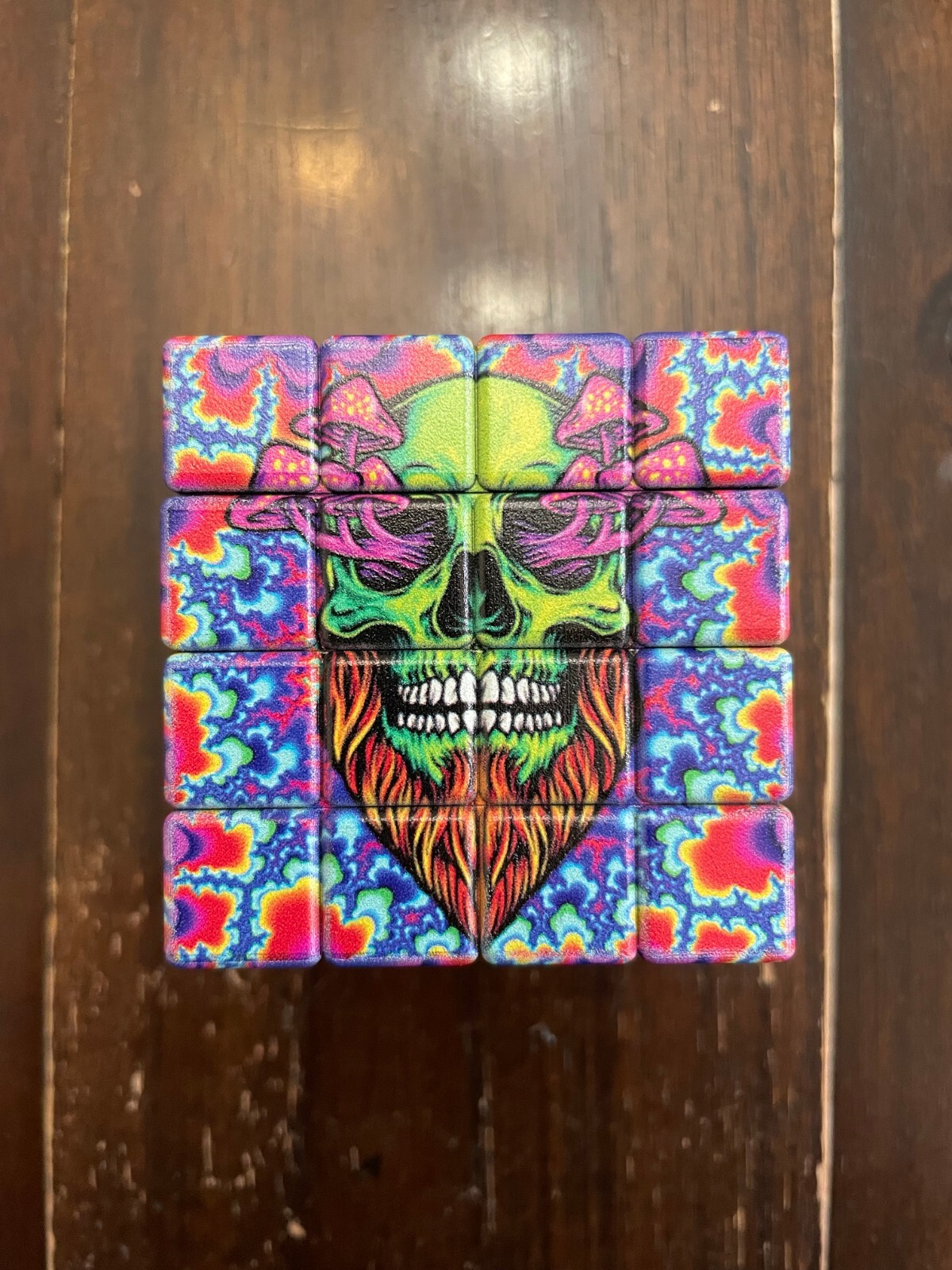 2.3” 4pc Puzzle Cube Grinder Spice Crusher Hippie Skull