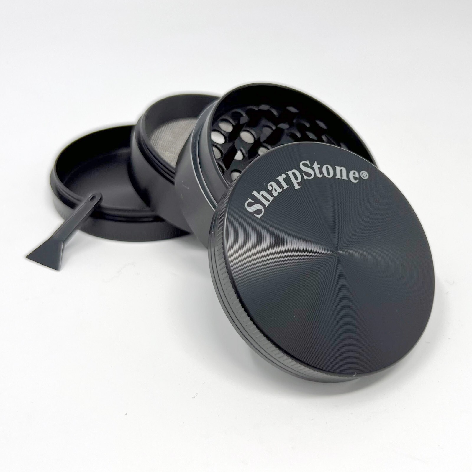 SharpStone 63MM Spice Tobacco Herb Grinder -4 Piece- Black