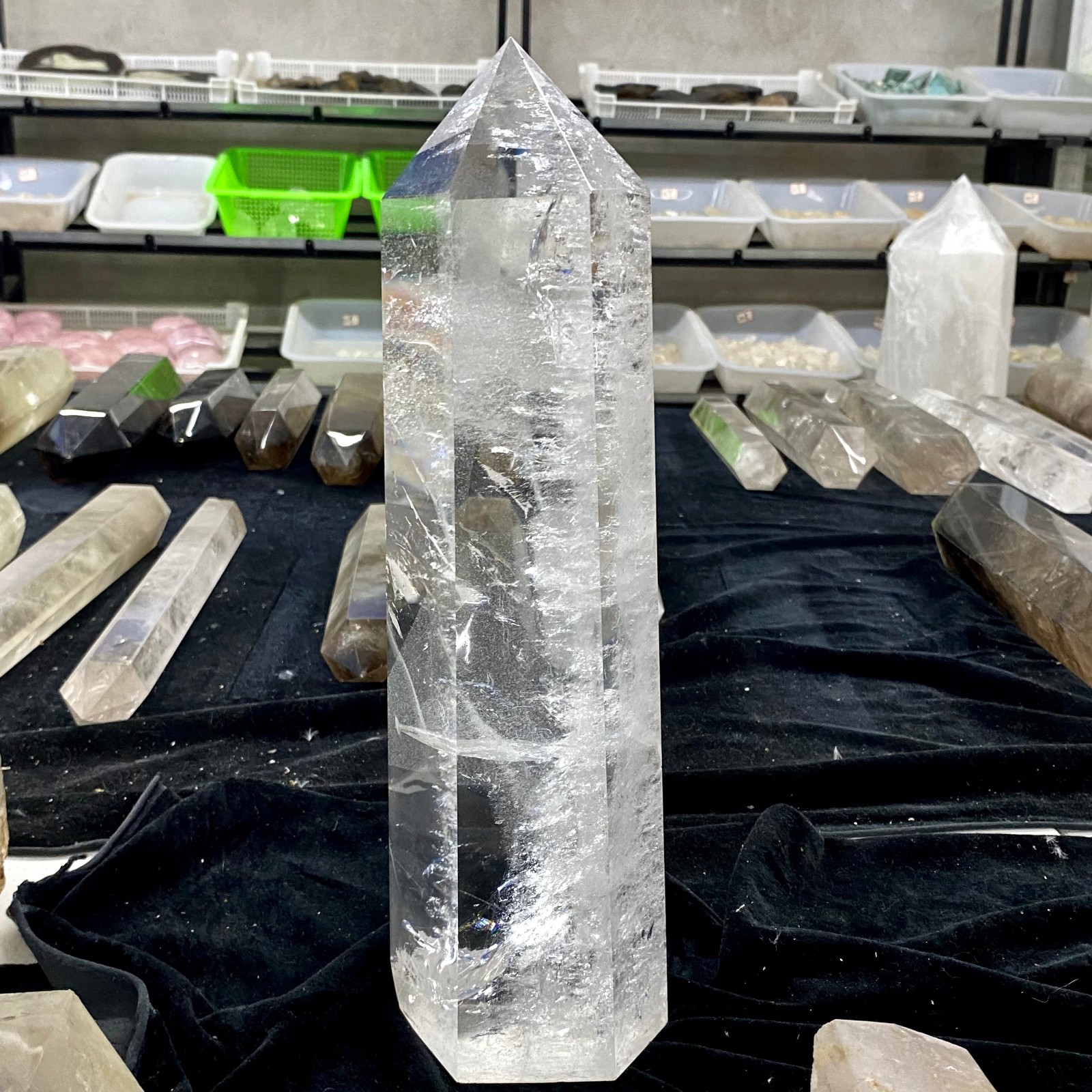 9.89LB Large Natural Clear White Crystal Obelisk Transparent Quartz Energy