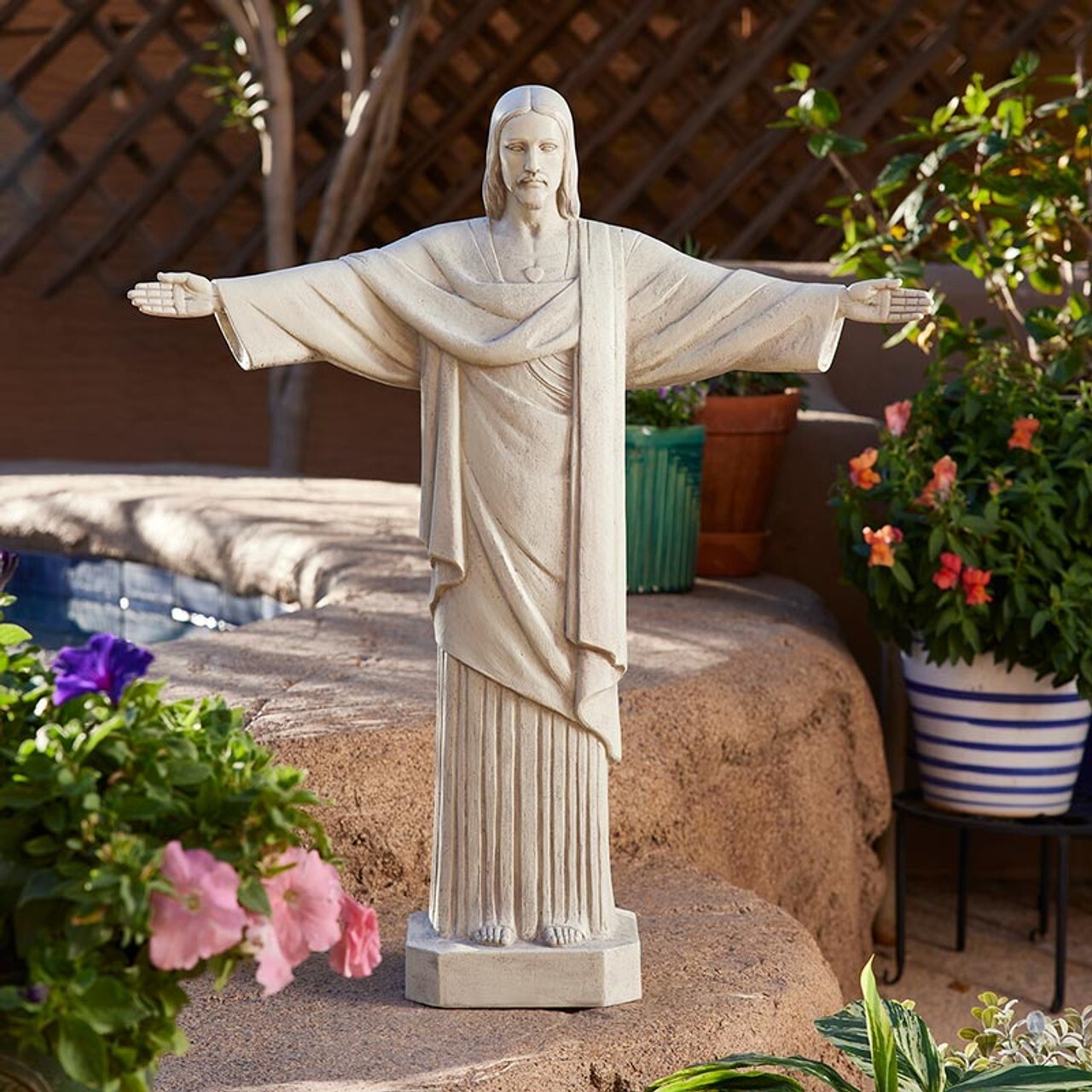 Christ the Redeemer Outdoor Statue, 24.5\'\' (USUALLY SHIPS WITHIN 2 DAYS)
