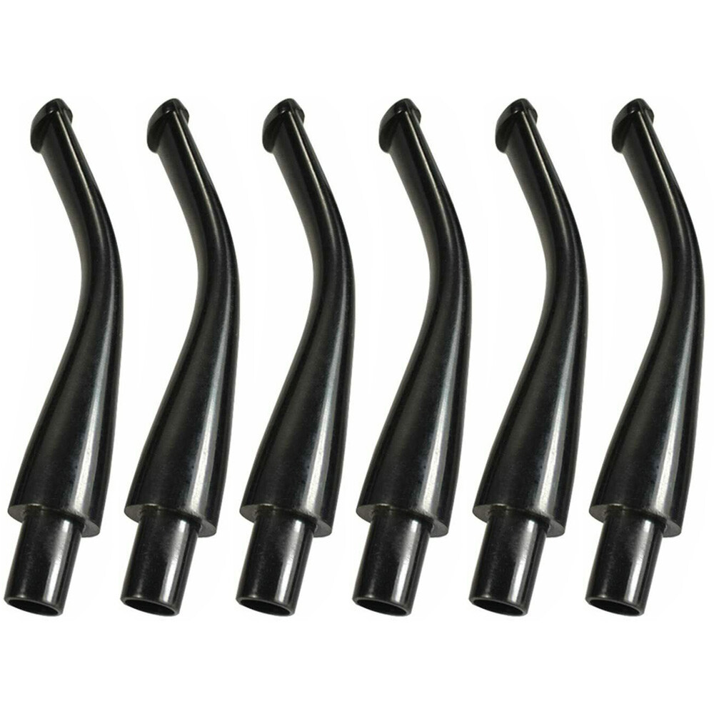 6 Pcs Black Plastic Mouthpieces Pipe Stems Tobacco Pipe Stem For Smoking Tools