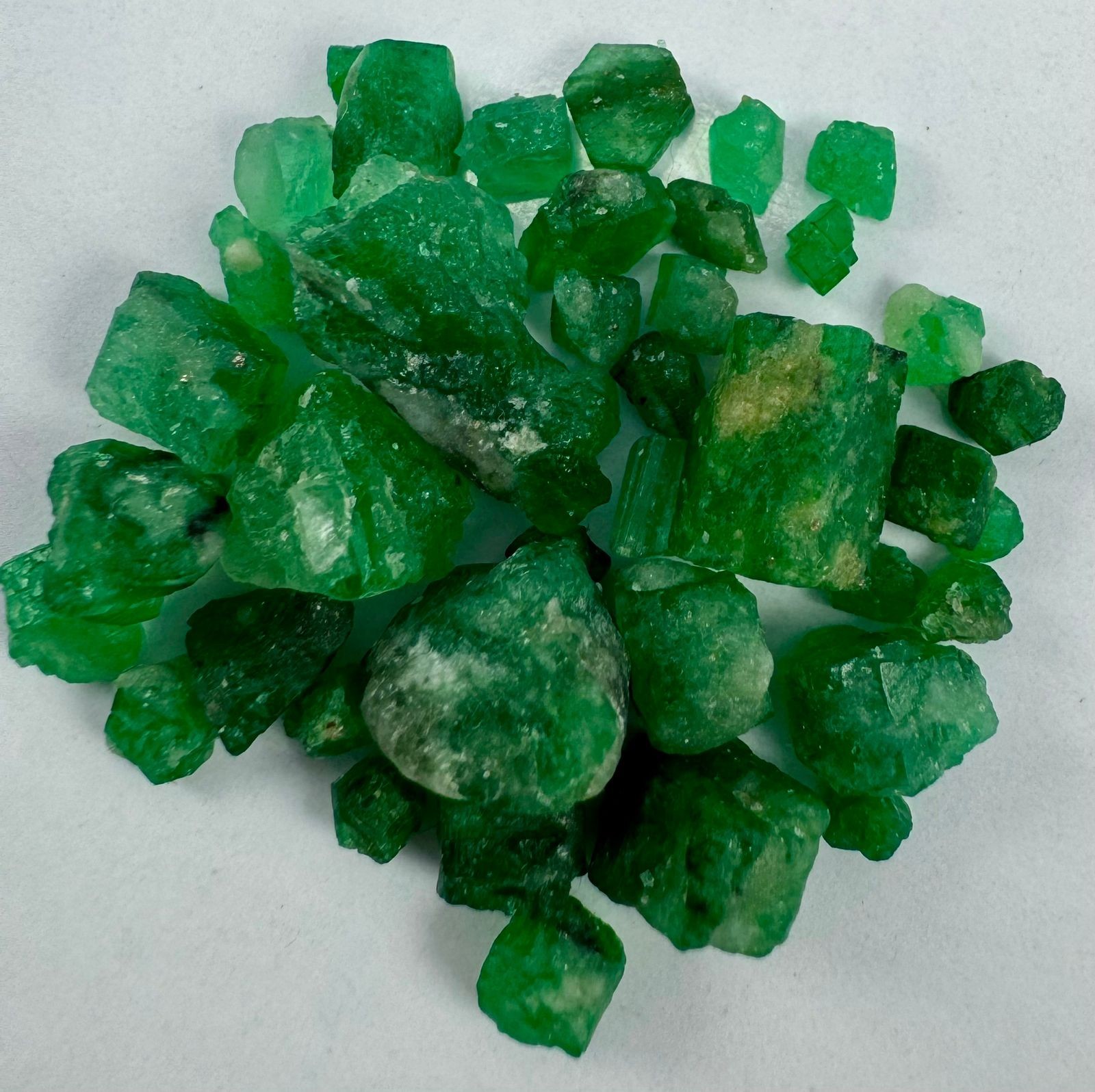 32 Carat Top Natural Emerald Crystals Rough Lot From Swat Pakistan.