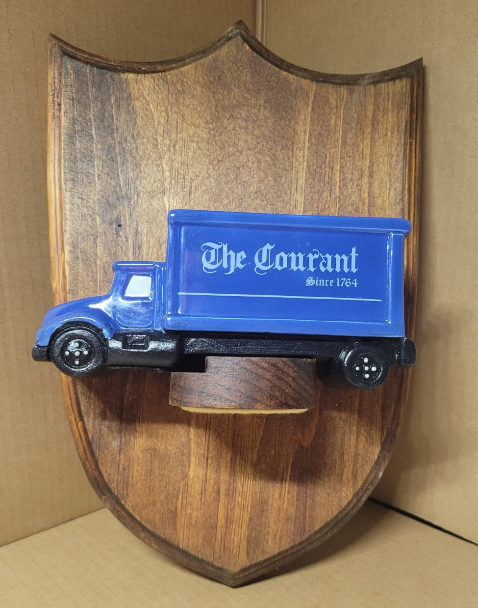 The Hartford Courant Newspaper Delivery Truck and Plaque. (very rare)