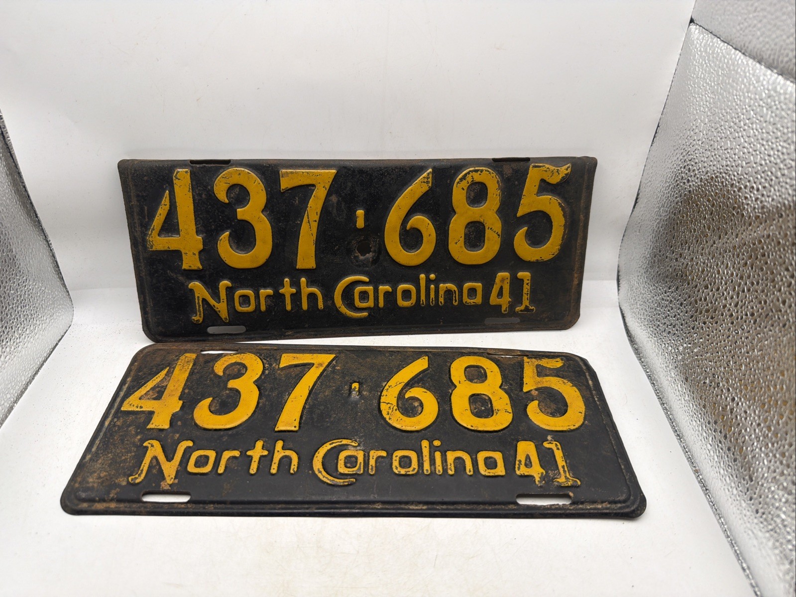 All Original Matching Pair 1941 North Carolina License Plate