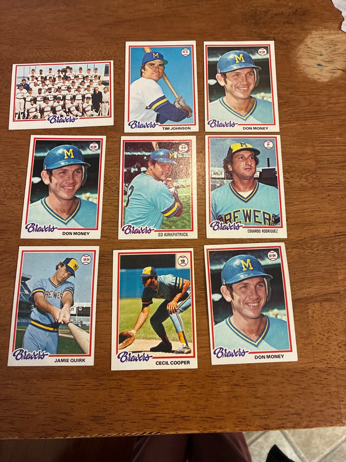 1978 Brewers misc 9 cards