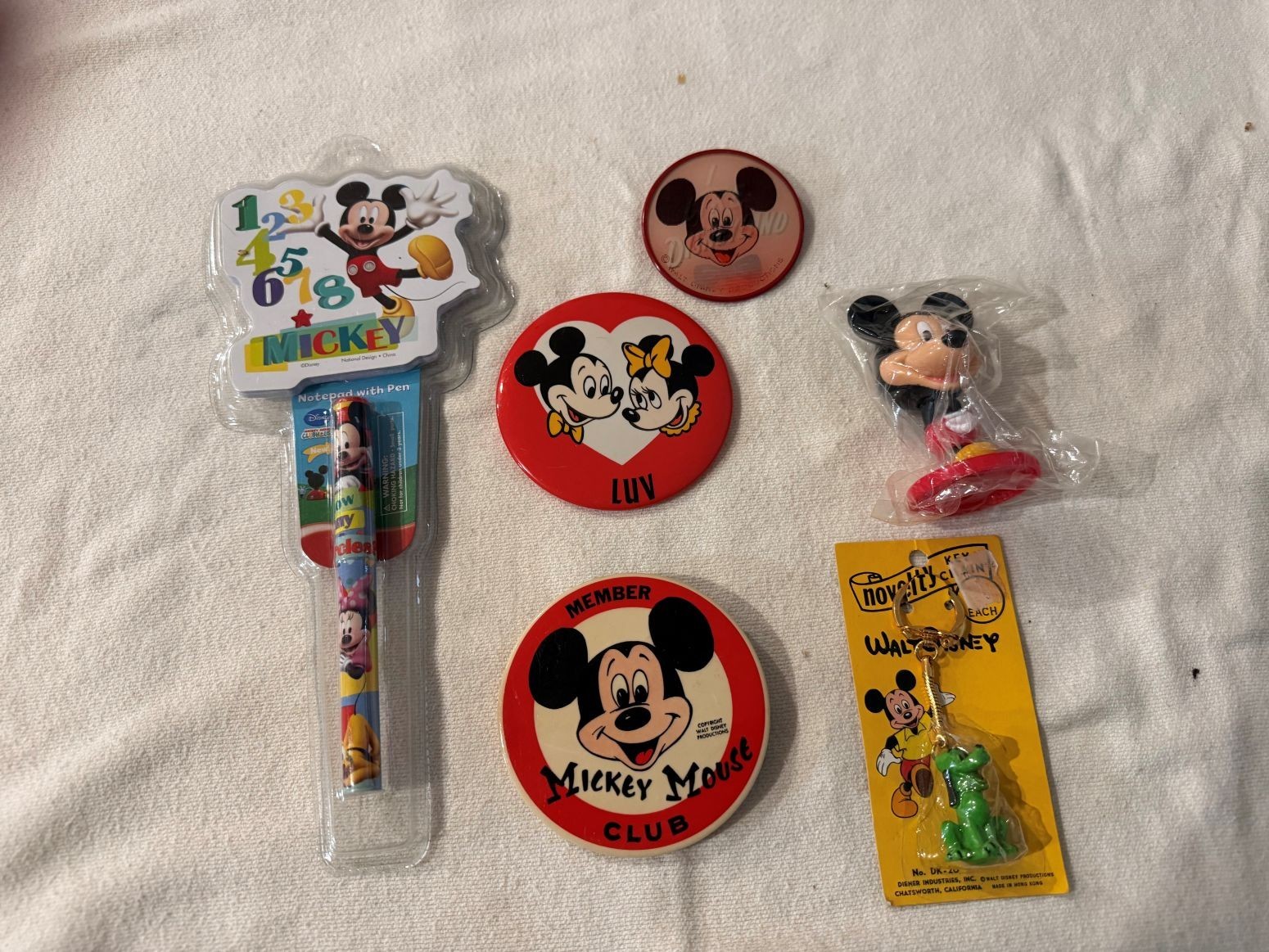 Vintage 6 Disney Mickey Mouse Items , Please See Pictures & Descriptions 