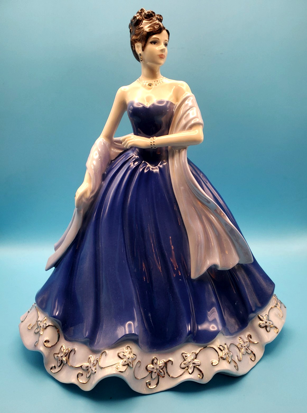 COALPORT FIGURINE GEM COLLECTION SAPPHIRE W/CERTIFICATE NEW RARE🌺(4)