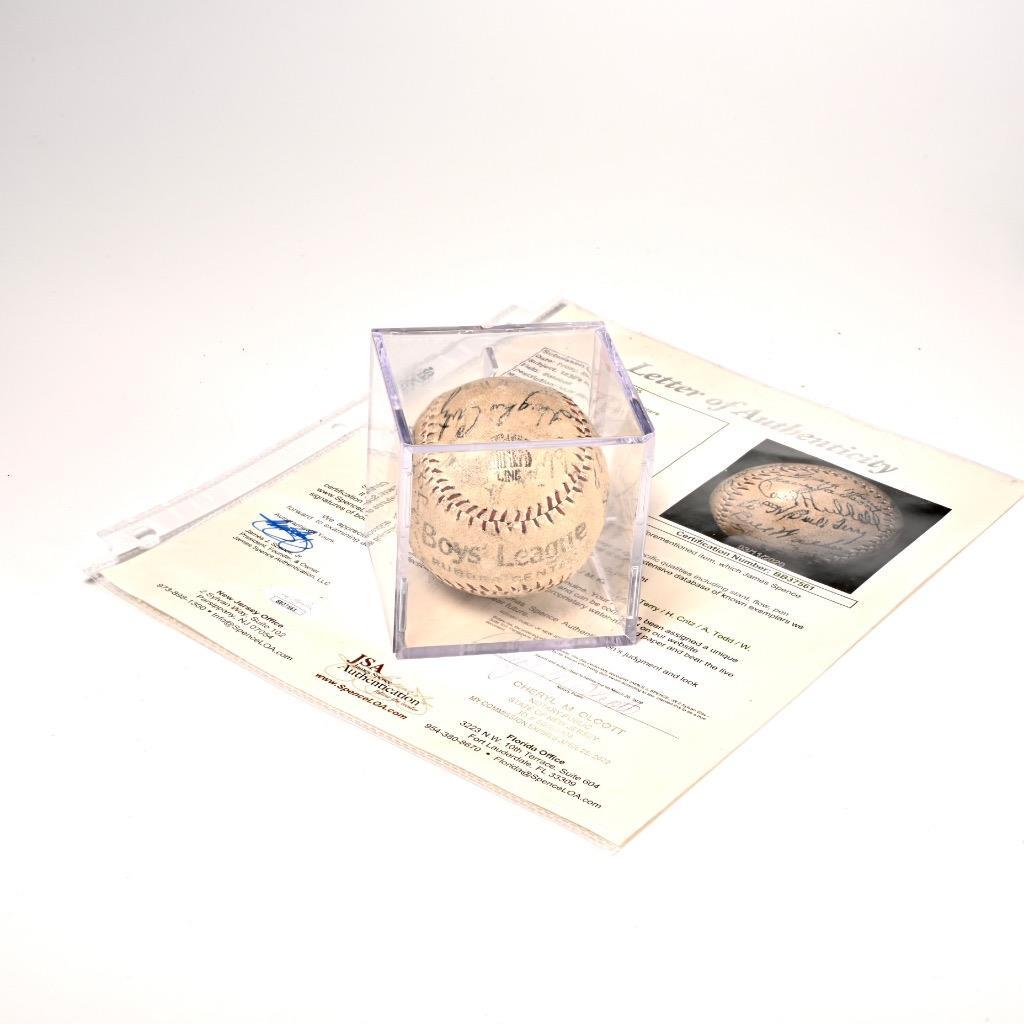 National League Stars 1930s Multi Signed Baseball JSA COA Hubbel O'Doul Etc