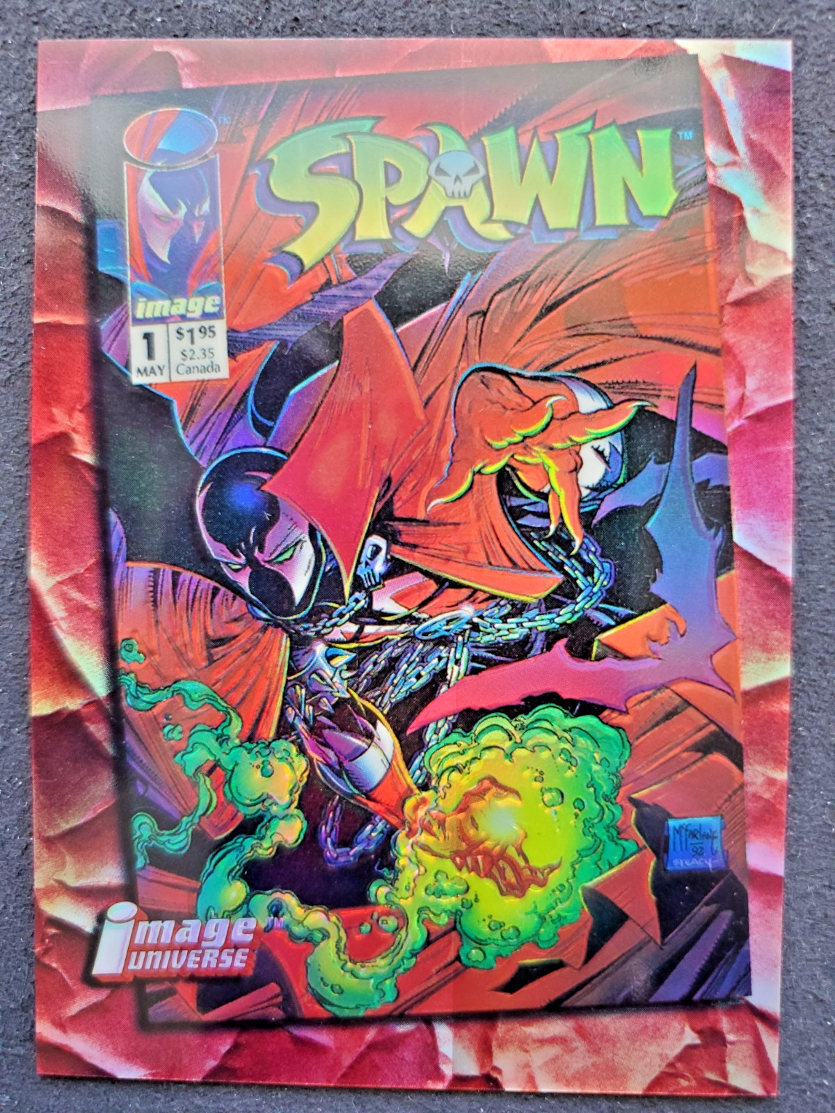 1995 Topps Image Universe SPAWN #1 d4 Insert Ultra RARE Chromium Chase Card