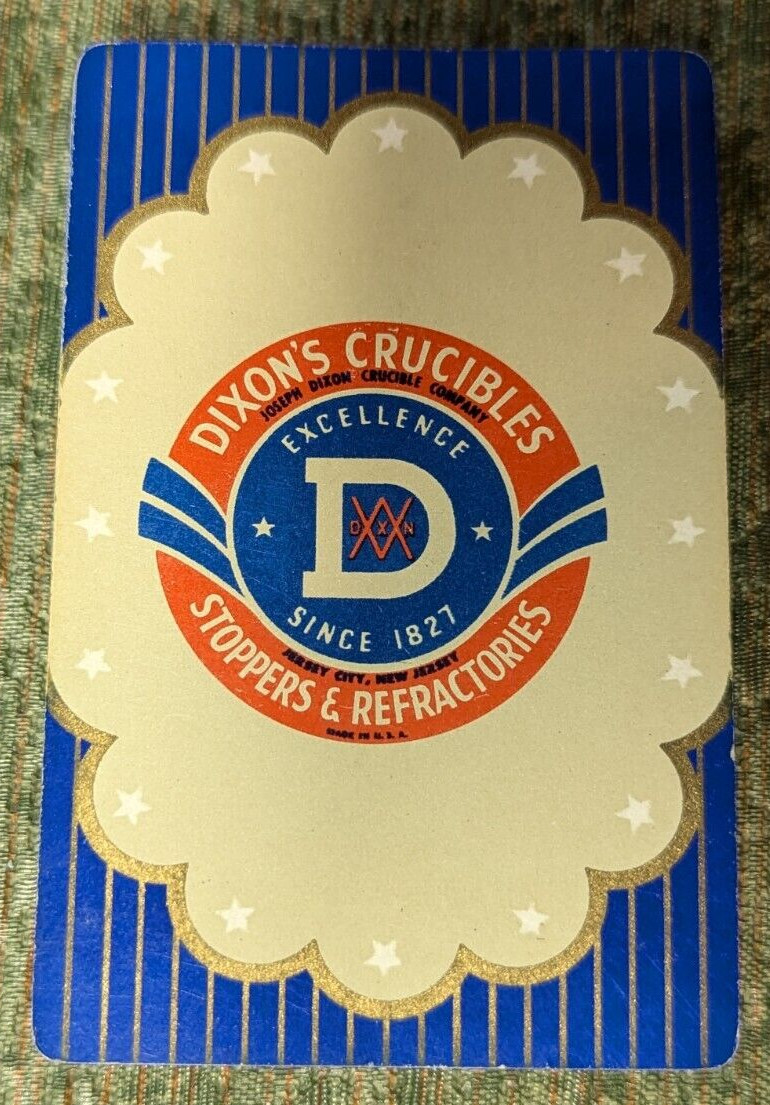 Vintage Dixon's Crucibles Stoppers Refractories playing cards Deck USA