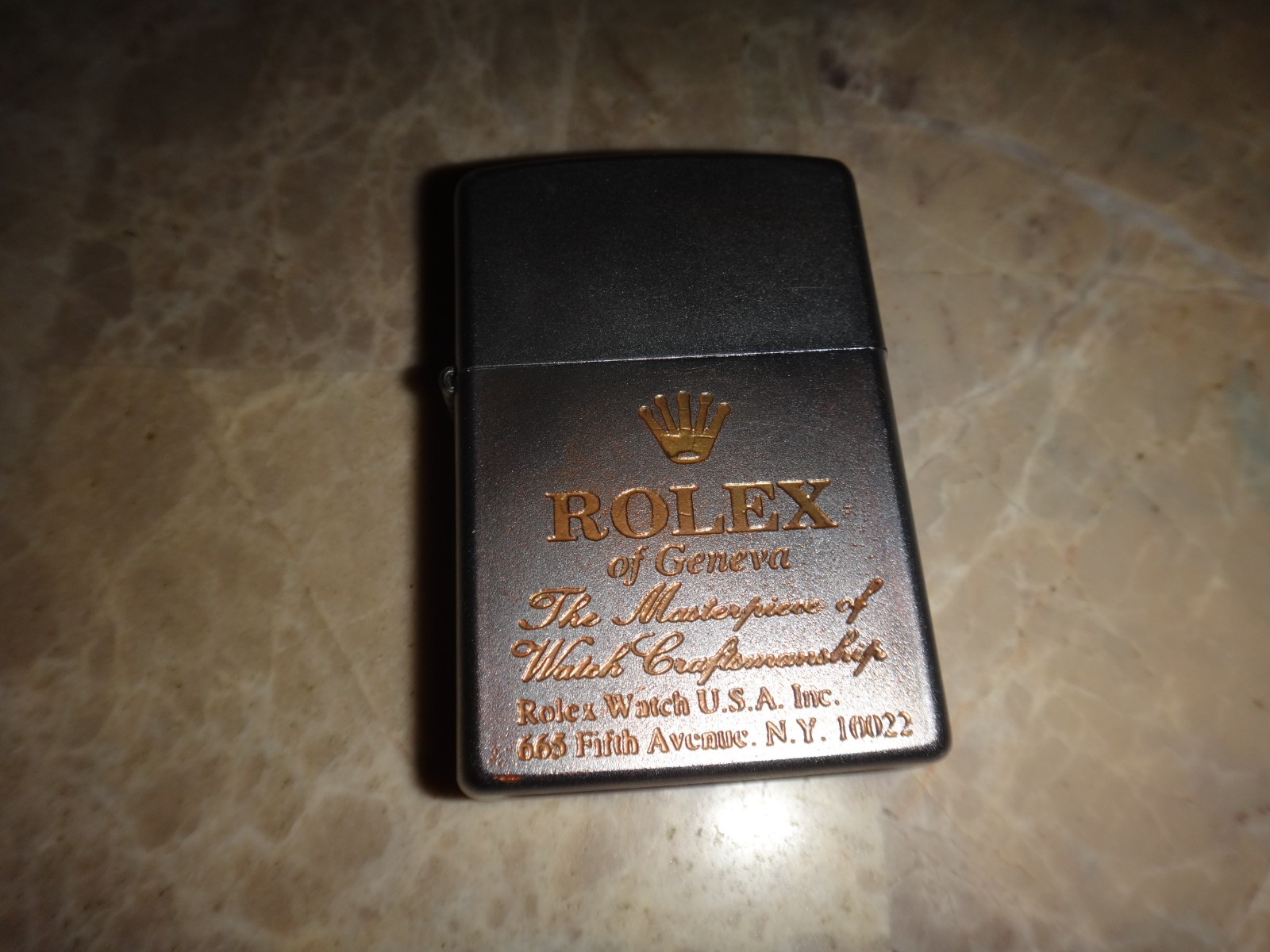 Year 2012 Satin Chrome Zippo Lighter ROLEX Watch of Geneva Craftsmanship