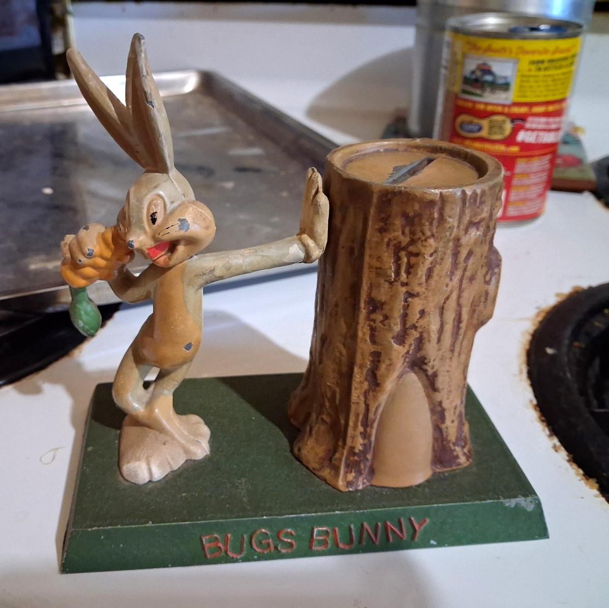 1940s Looney Tunes Metal Figurine Lot Bugs Bunny Sniffles Beaky Buzzard w/ Bases