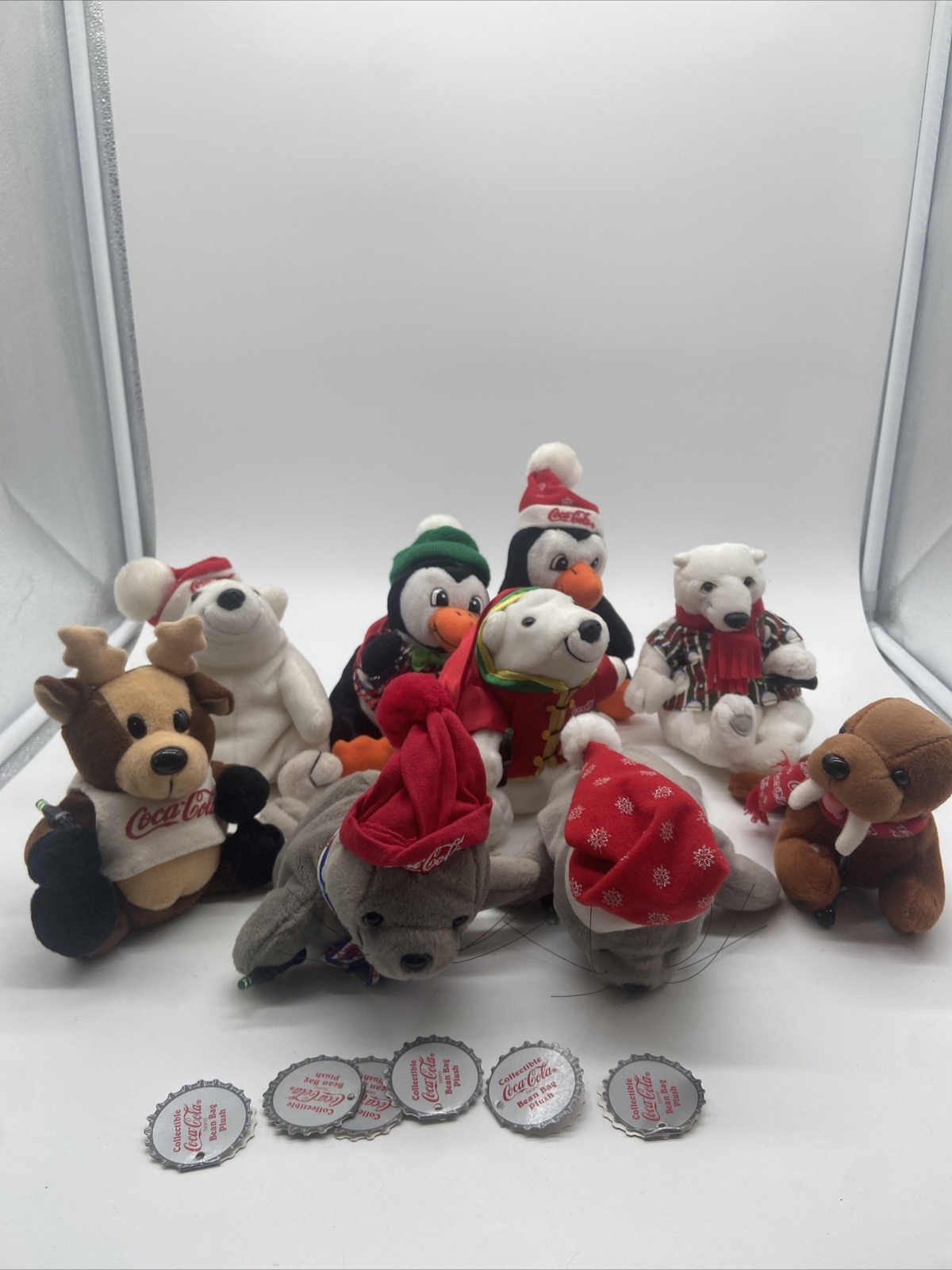 Vintage 1990\'s International Collection Coca-Cola Bean Bag Plush Lot Of 9