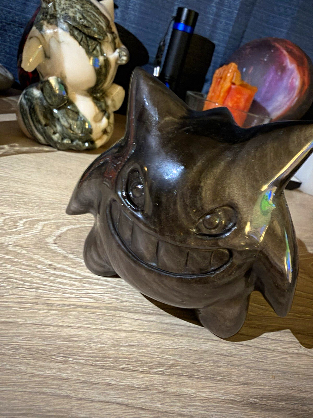 MSG For Deals(:Gengar Pokémon SHEEN Black obsidian CRYSTAL CARVING