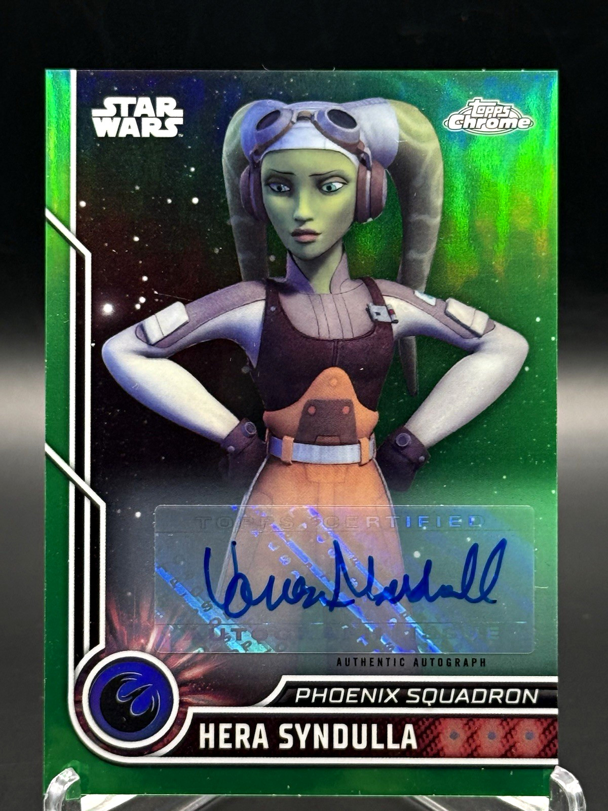 2023 Topps Star Wars Chrome Hera Syndulla Phoenix Squadron Auto Green /99 #31