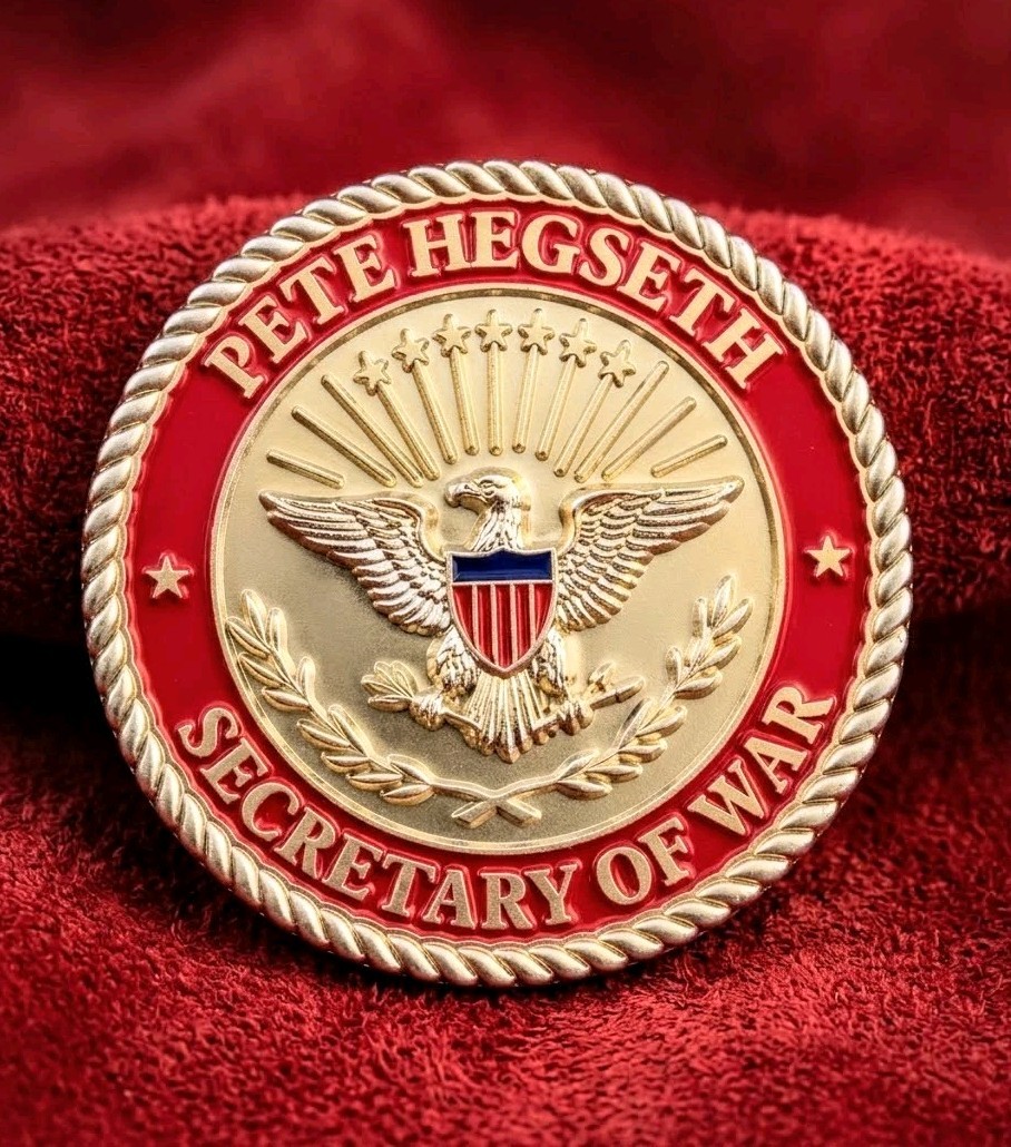 Rare Authentic Trump Secretary Of War Pete Hegseth Challenge Coin