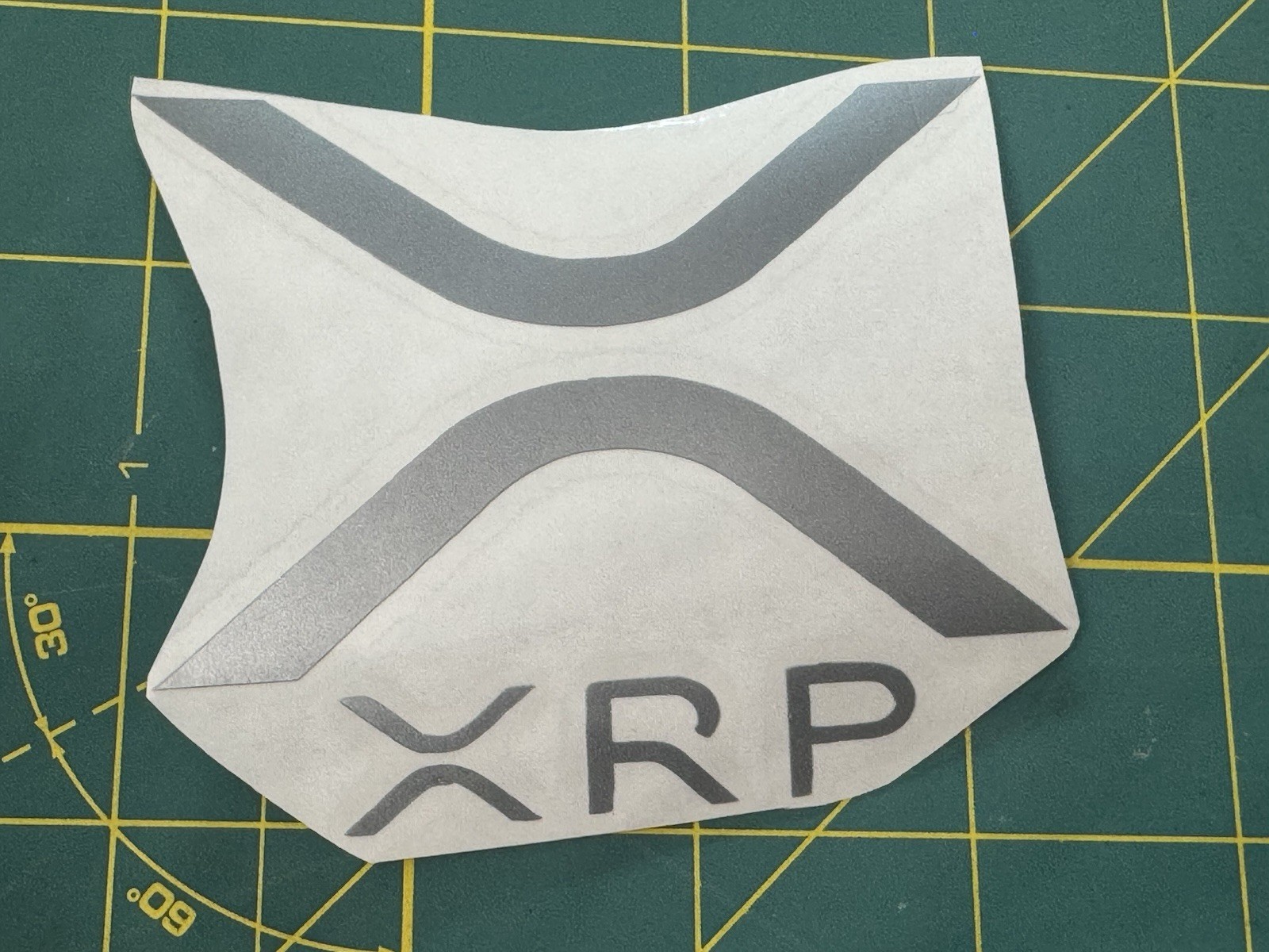 XRP Decal Sticker Digital Currency Crypto 2.625”x3” 651 Oracle Vinyl Ripple Gray