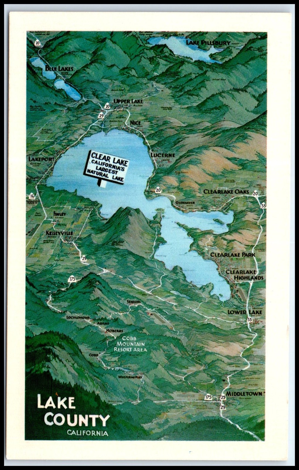 Postcard Upper Lake Lakeport County Wind Clear Lakecalifornia   M66