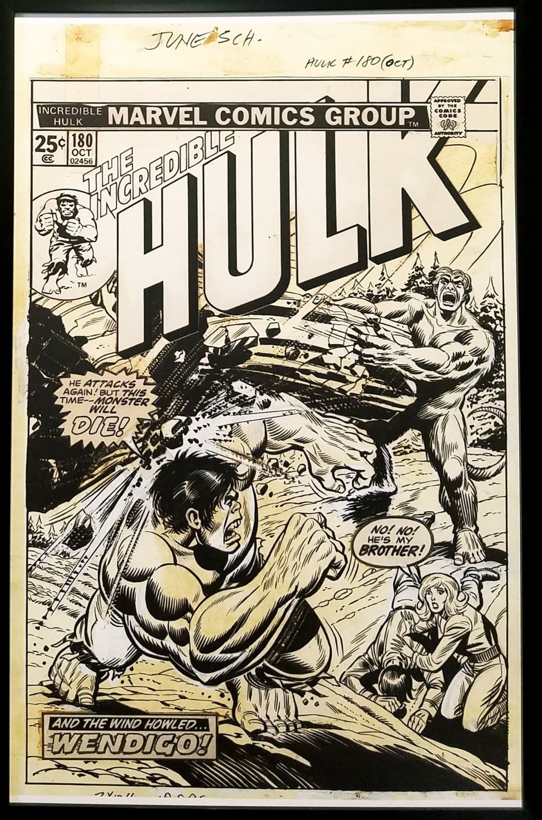 Incredible Hulk #180 by Herb Trimpe 11x17 FRAMED Original Art Poster Marvel Comi