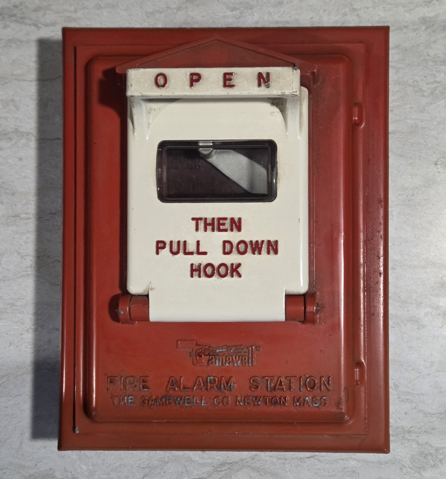 Vintage The Gamewell Company Cast Iron Fire Alarm Box Newton Massachusetts