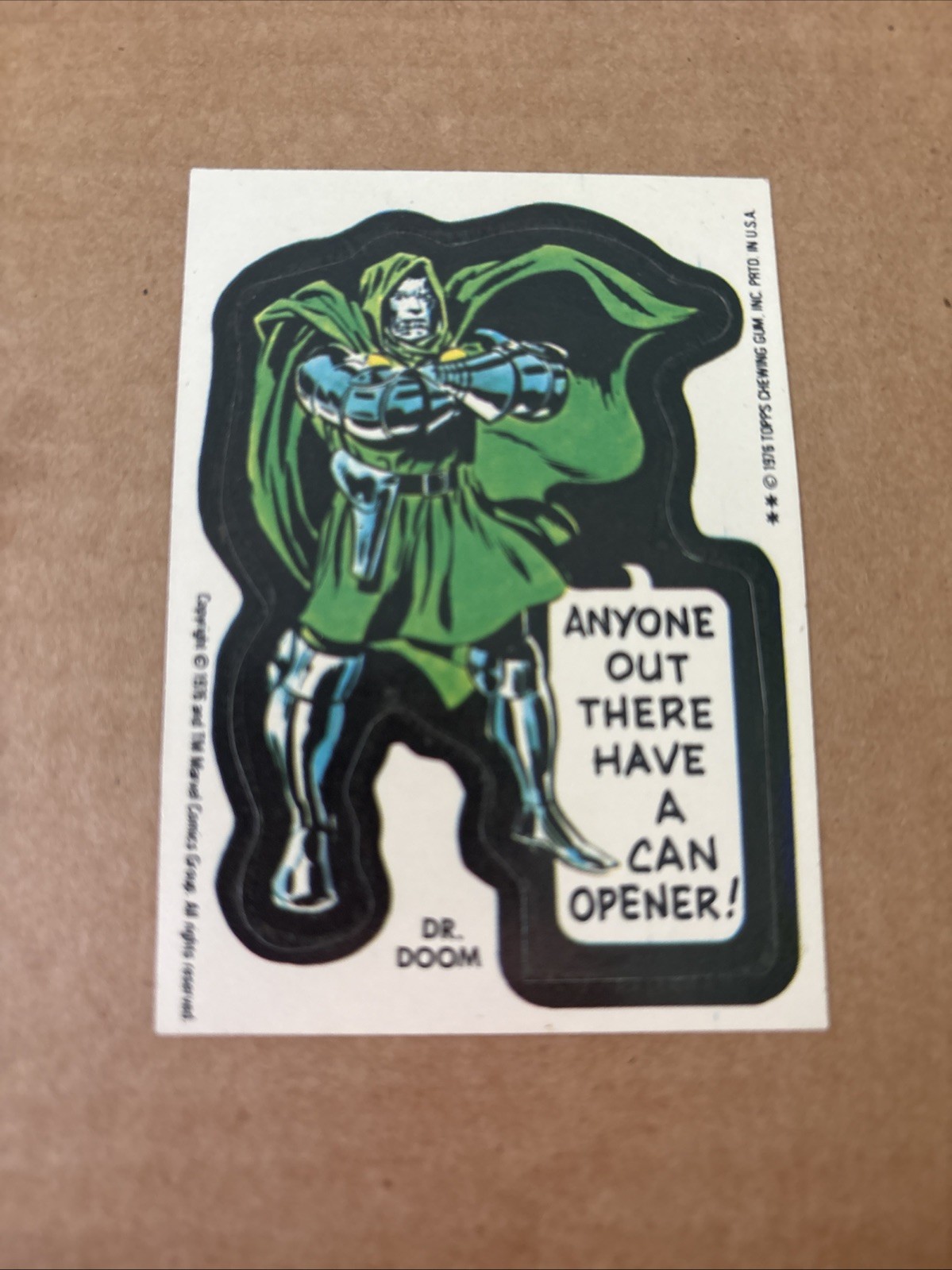 1976 Topps Marvel Comic Book Heroes Dr. Doom Sticker