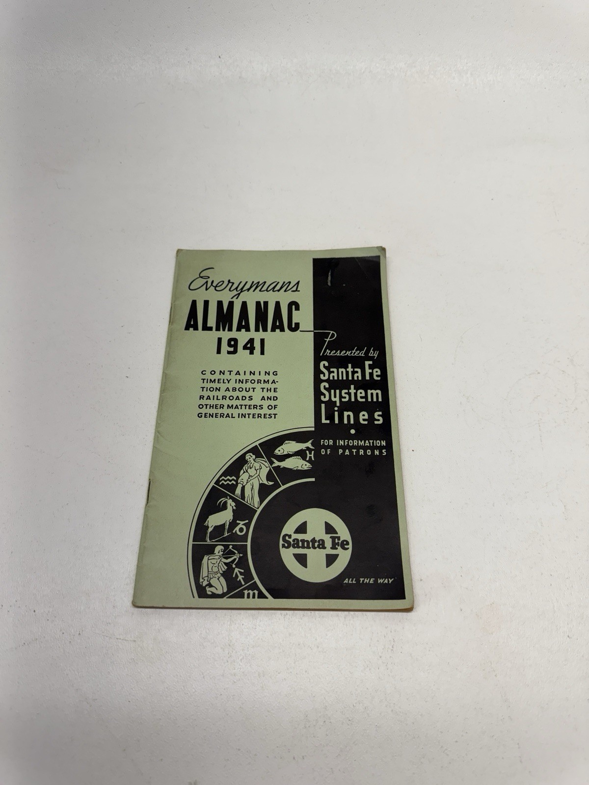 1941 Everyman's Almanac with Santa Fe System Lines Vintage Travel Booklet Rare