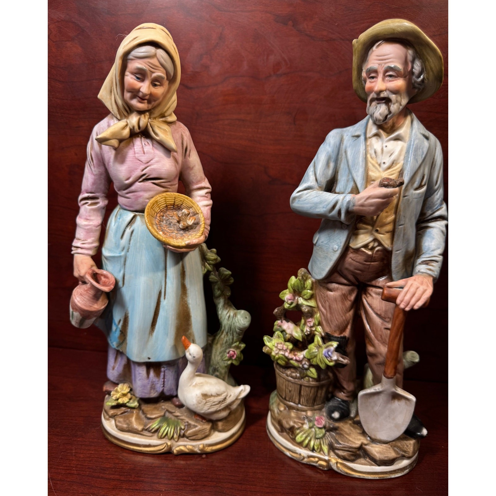 Vtg Homco Old Couple Grandpa & Grandma Figurines Japan 13\