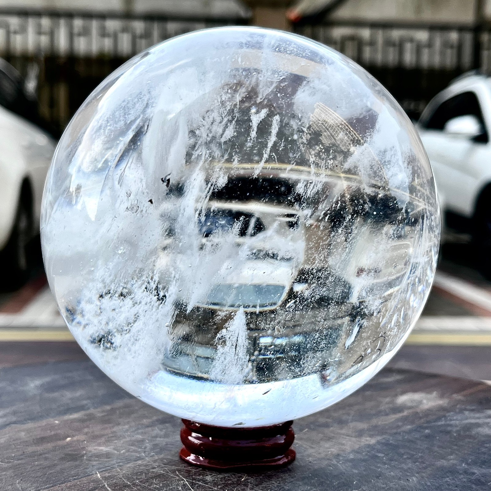 3.98LB 109mm Clear melting Quartz sphere Quartz White Crystal ball Healing