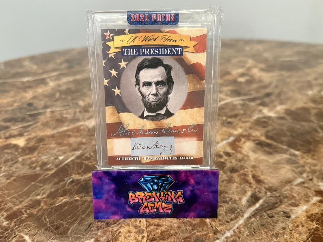 2020 POTUS A WORD FROM THE PRESIDENT ABRAHAM LINCOLN HANDWRITTEN WORD AWF-AL