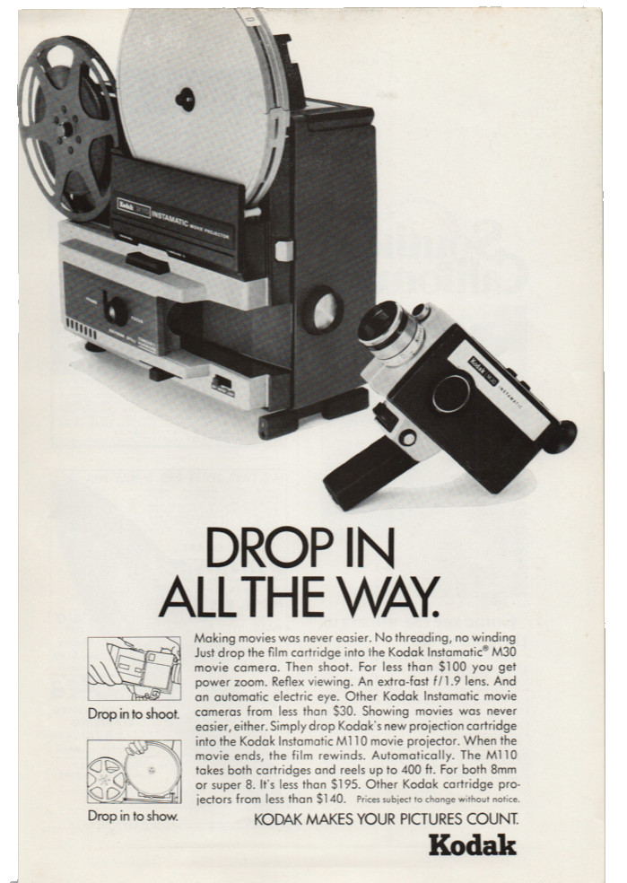 VTG Eastman Kodak 1971 Movie Camera Magazine Print Ad Rochester NY 8mm Super 8