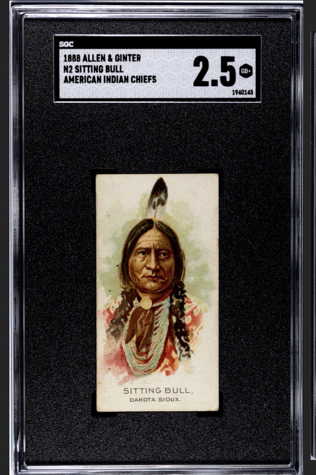 1888 N2 Allen & Ginter American Indian Chiefs Sitting Bull SGC 2.5