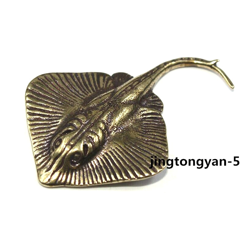 Brass Ray Figurine Small Fish Statue Home Table Decoration Animal Figurines Toys
