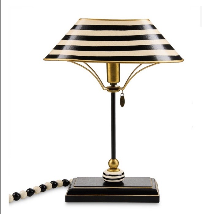 Mackenzie Childs Black and White Library Lamp