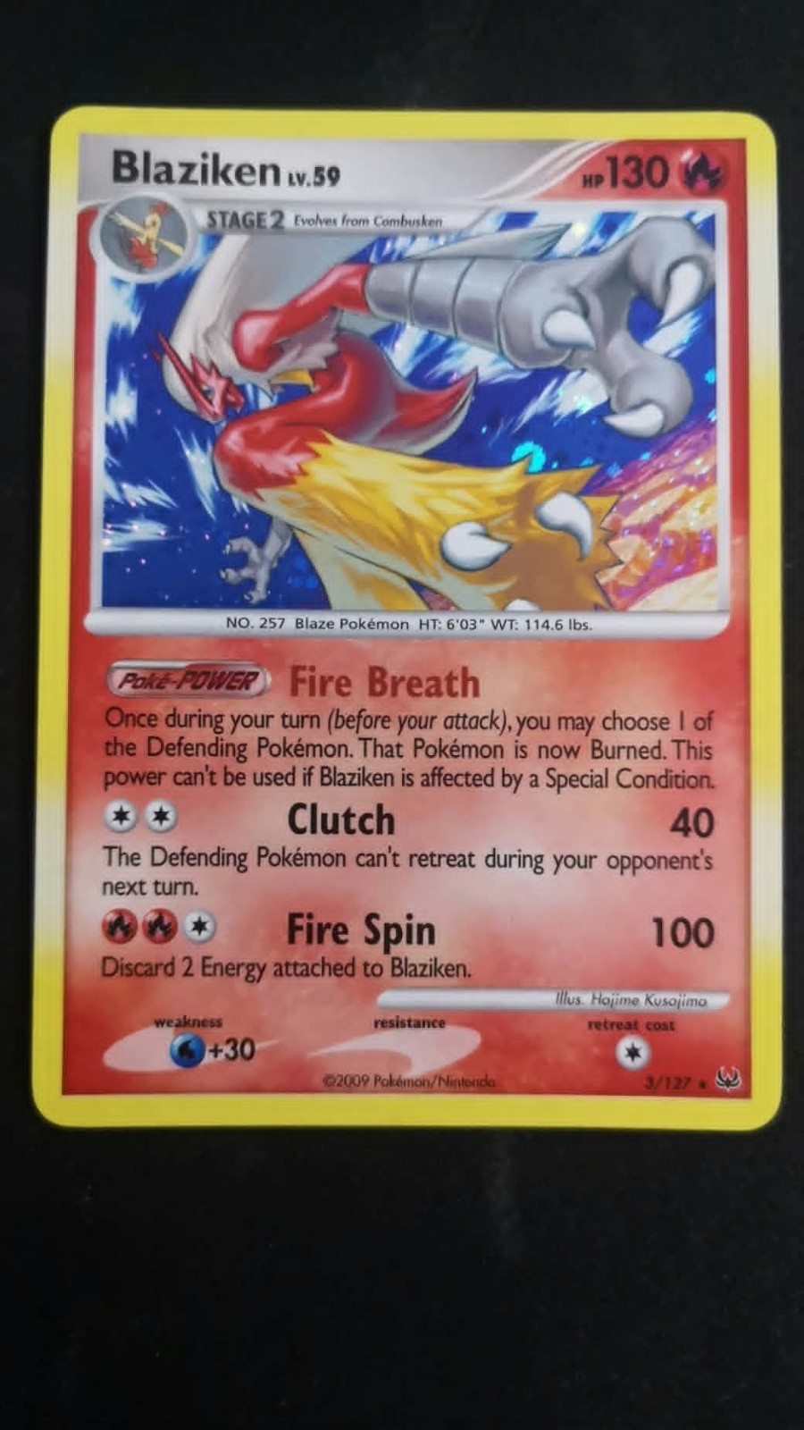 Pokémon TCG Blaziken Holo 3/127 Rare Near Mint