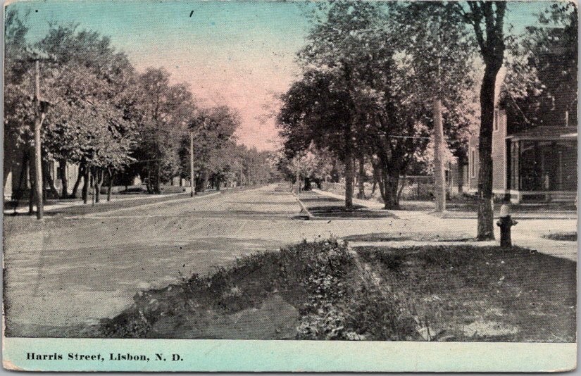 LISBON, North Dakota Postcard \