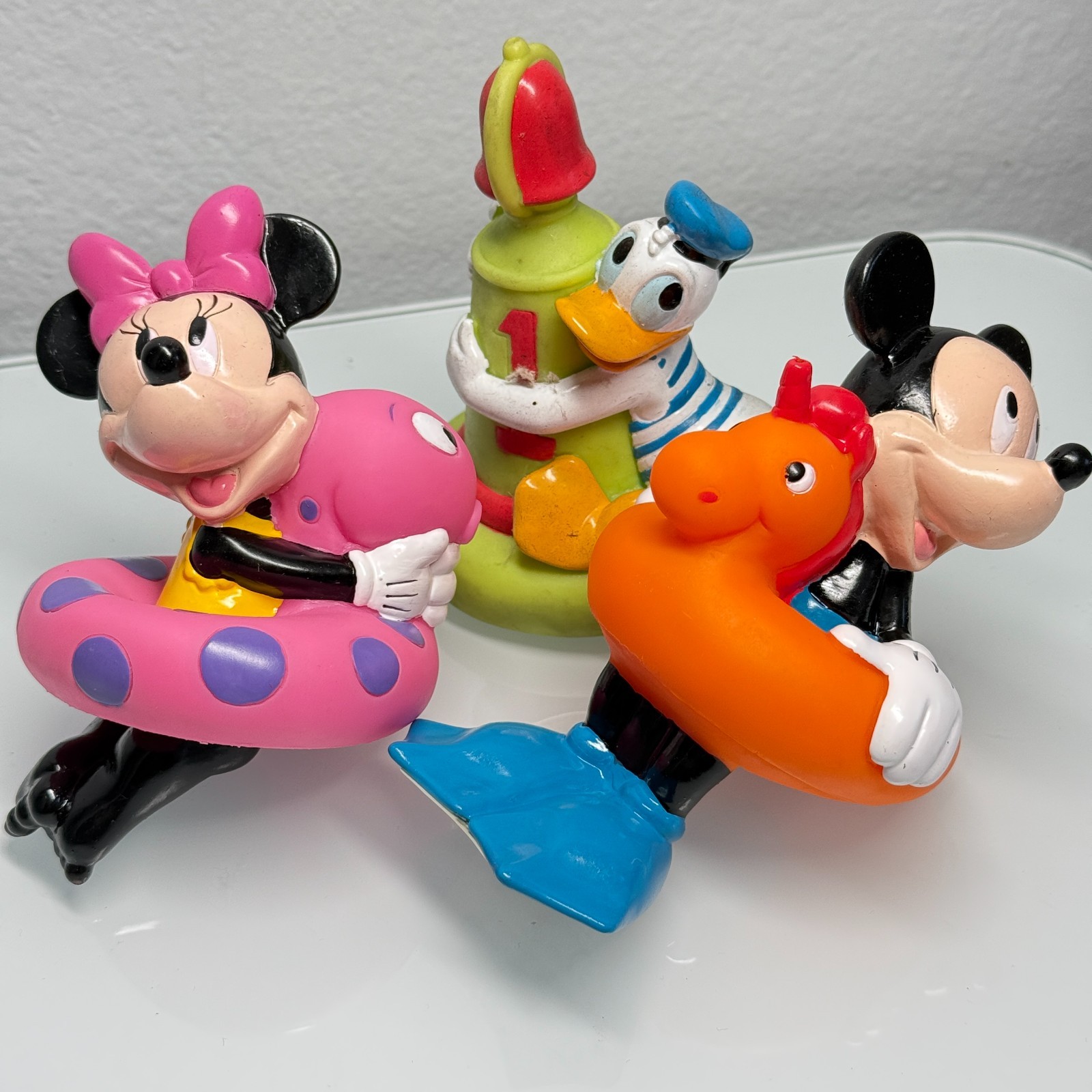Vintage Disney Mickey's Stuff Bath Floaters Mickey Minnie Donald Set of 3 90's