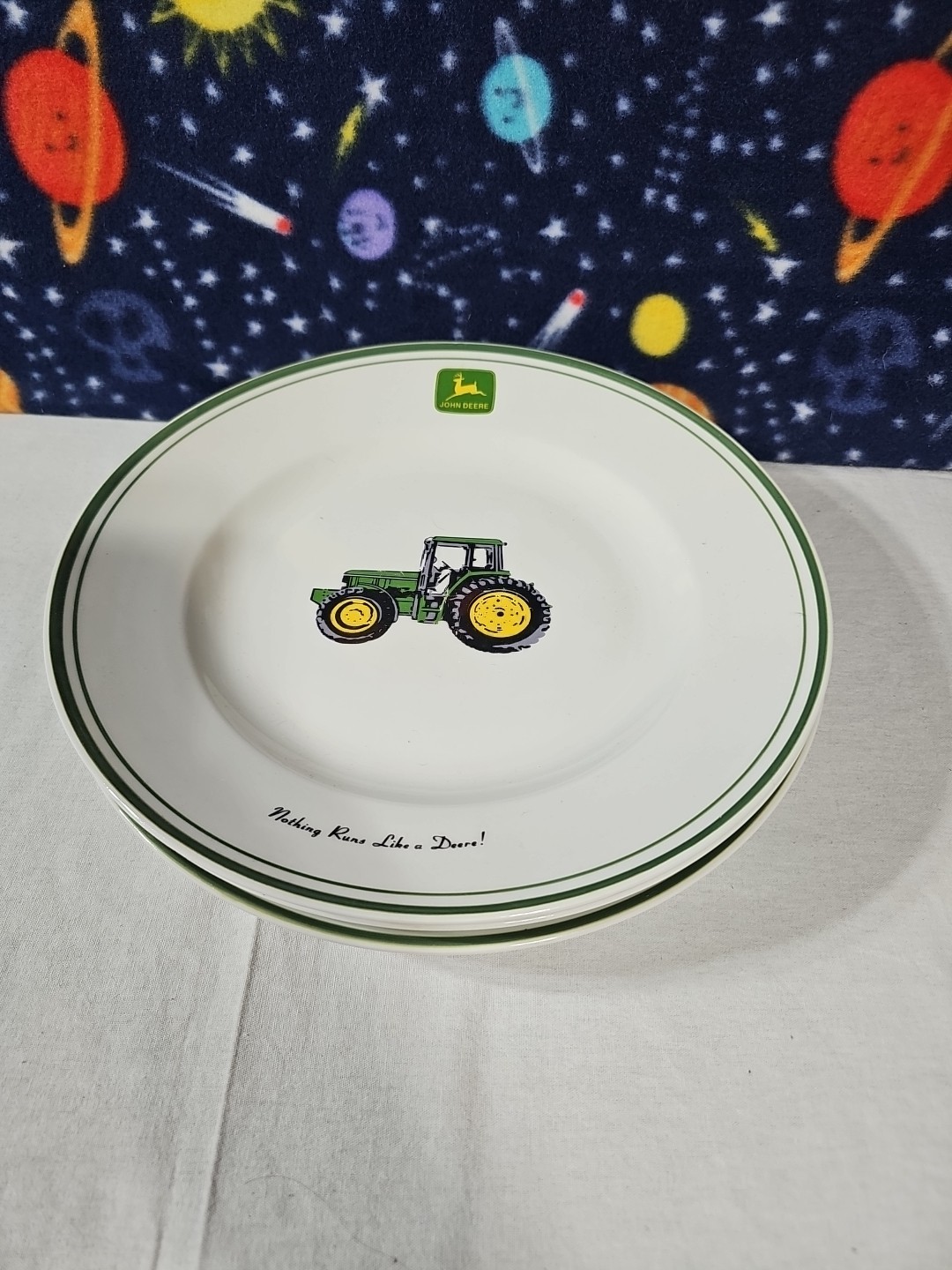  Gibson John Deere Farm Tractor Dinner Plates 11\
