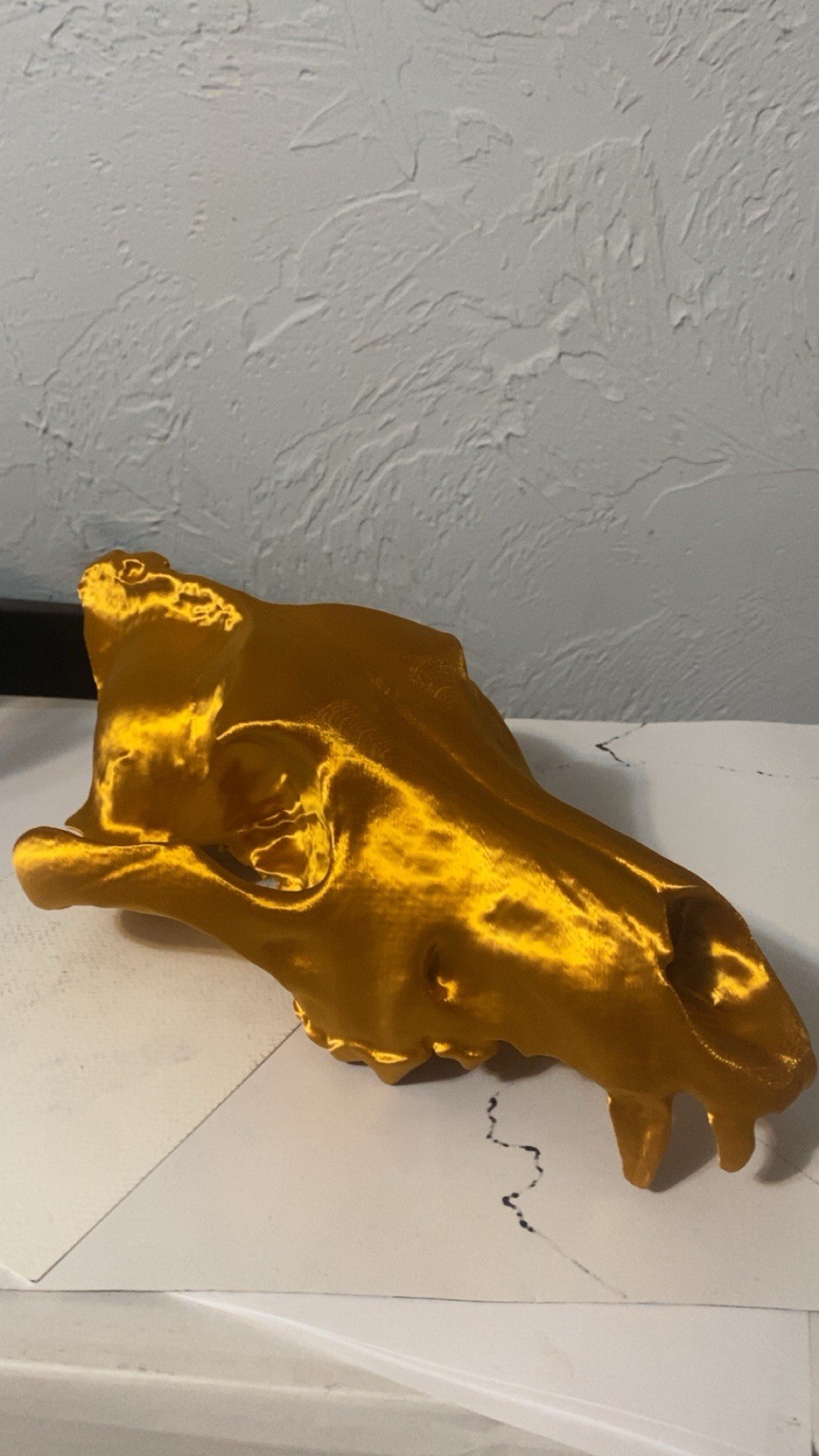 Golden Dire Wolf Skull Fossil 3d Print
