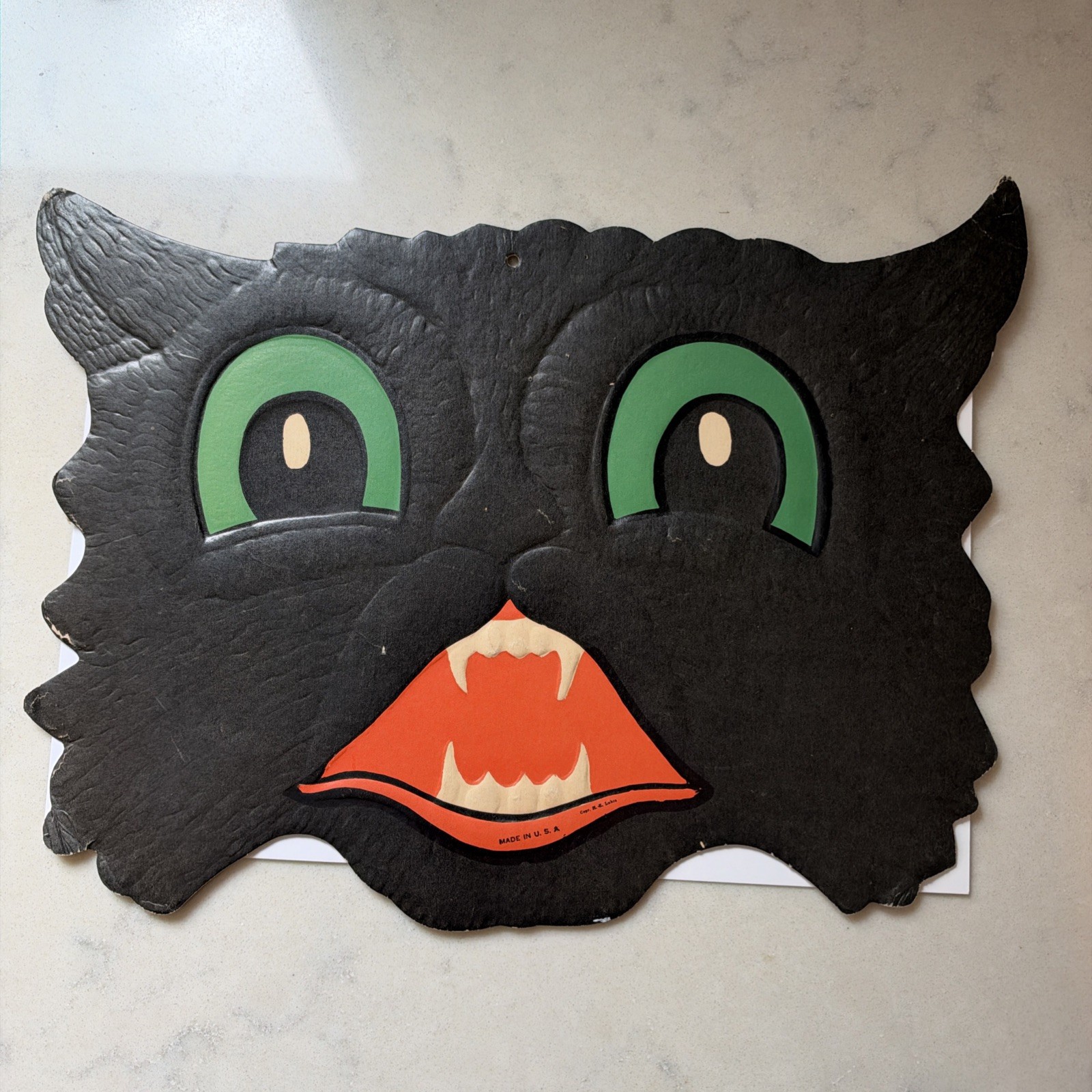 1940’s Antique Vintage Halloween Large Cat Diecut Decoration HH Lurhs USA