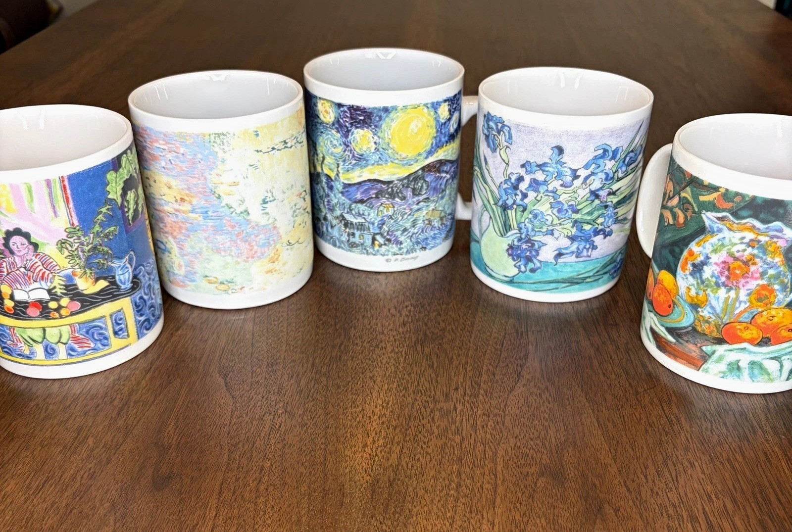 Vtg Chaleur Masters Collection 5 Art Paintings Mugs Van Gogh Matisse Coffee Cups