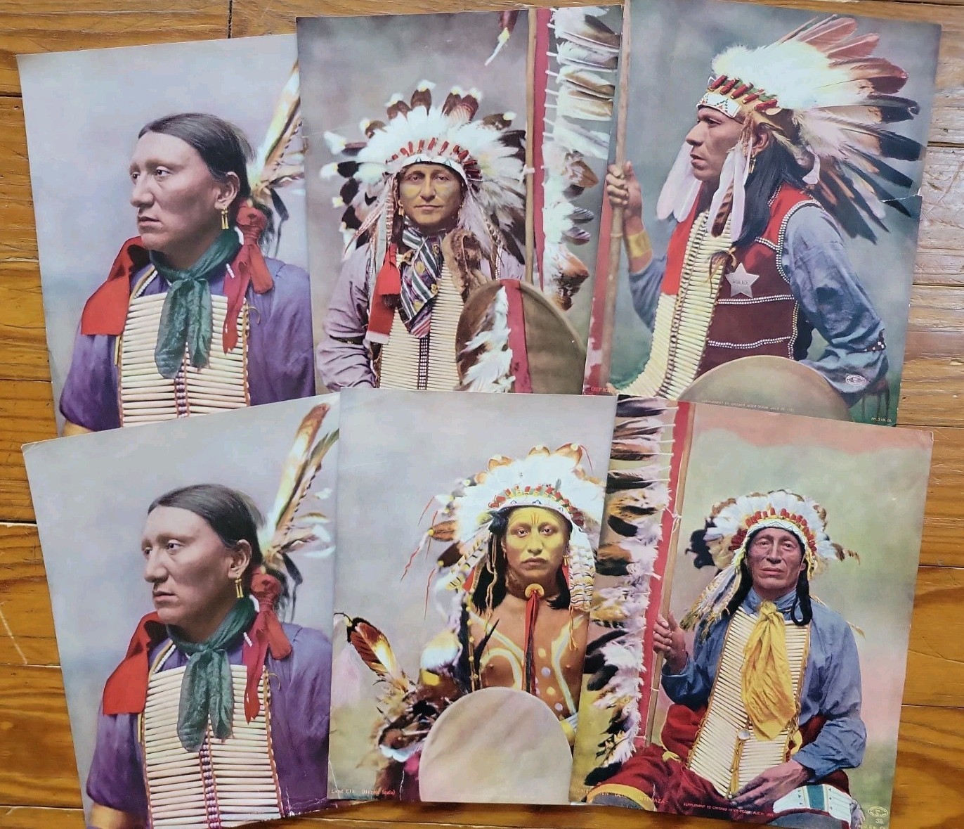 6 1901 Native American Chicago Inter-Ocean Supplement Prints Antique William Rau