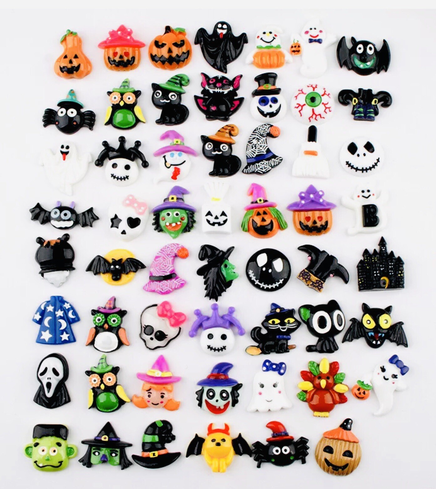 3D Mini Halloween Pumpkin Monster Ghost Bat Cat Fridge Magnets Mix Lot 👻🧲 10pc