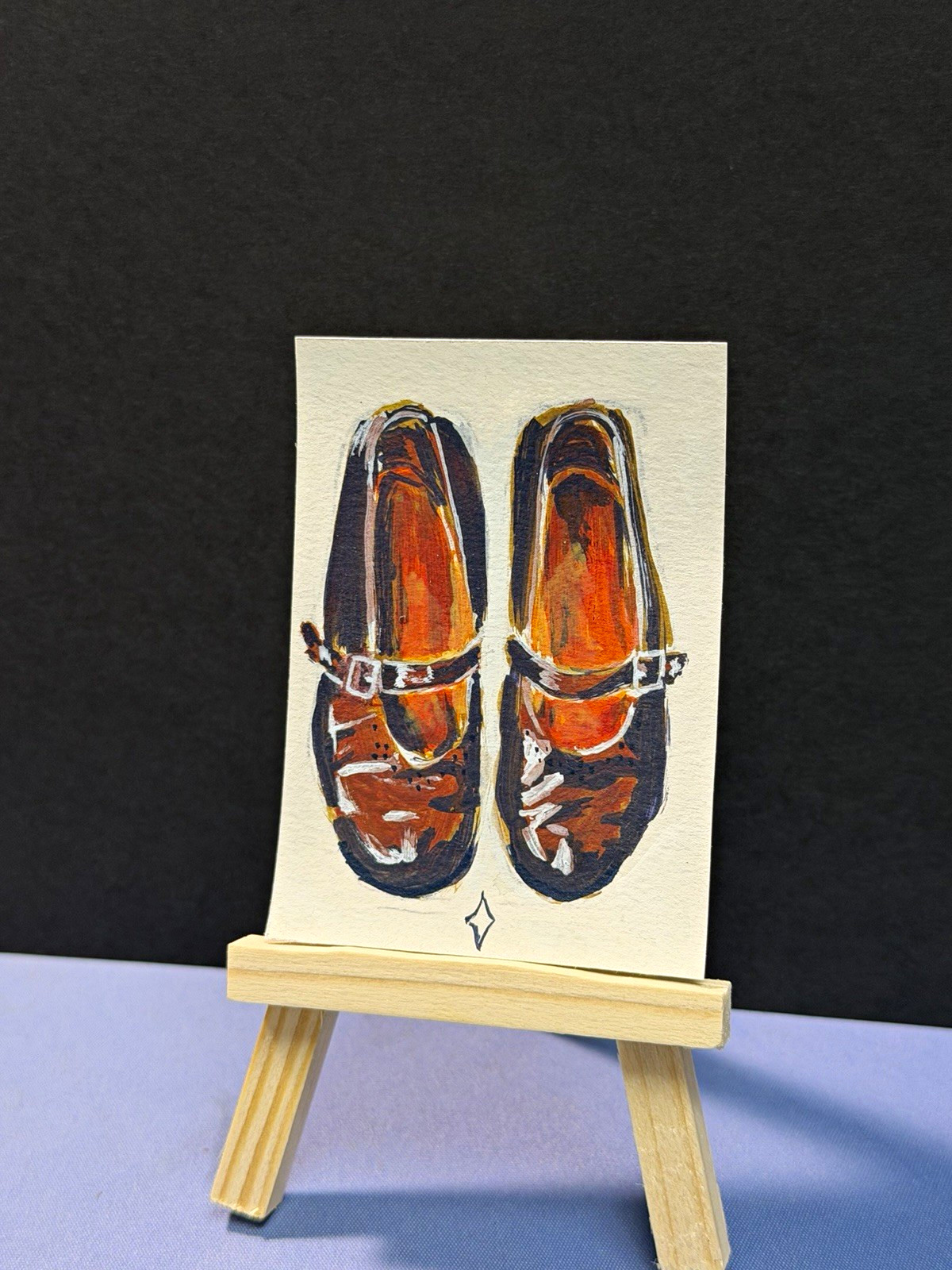 ACEO Original OOAK Old Shoes Mary Jane’s Painting